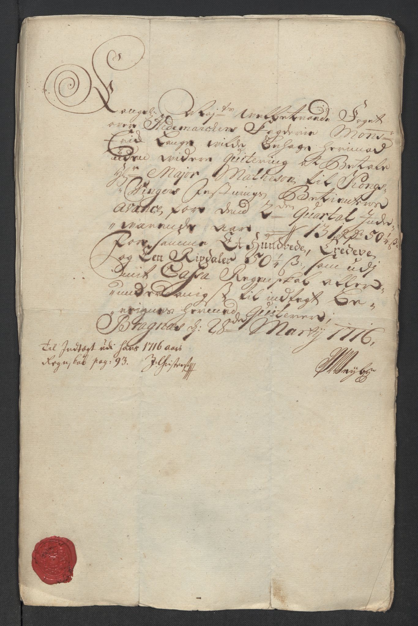 Rentekammeret inntil 1814, Reviderte regnskaper, Fogderegnskap, RA/EA-4092/R16/L1055: Fogderegnskap Hedmark, 1716, p. 366