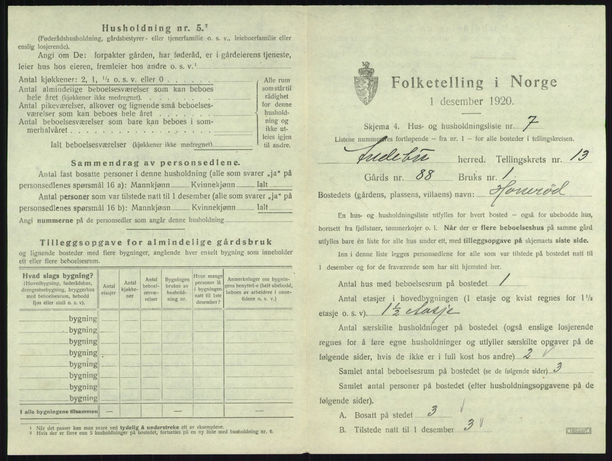 SAKO, 1920 census for Andebu, 1920, p. 737