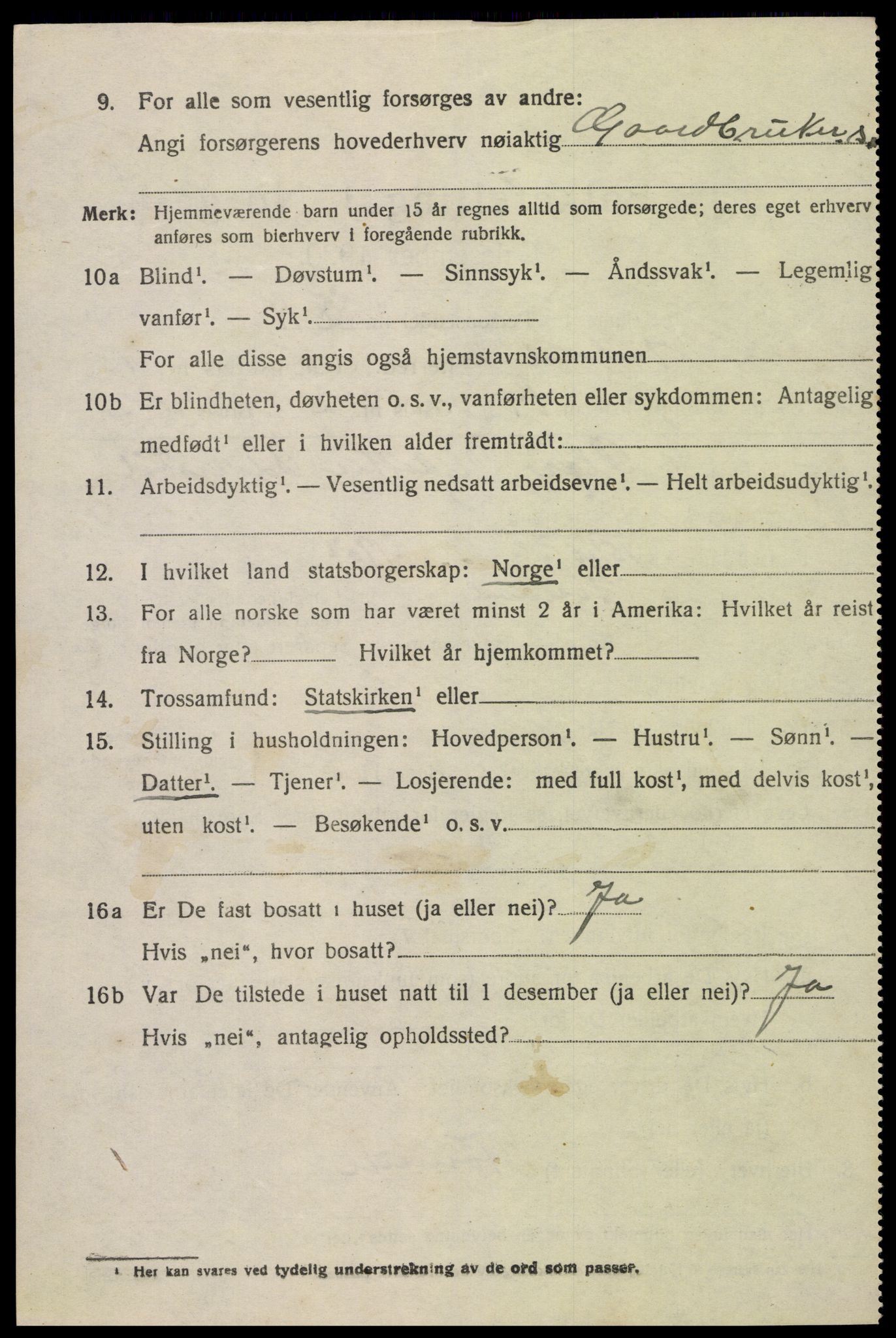 SAK, 1920 census for Iveland, 1920, p. 600