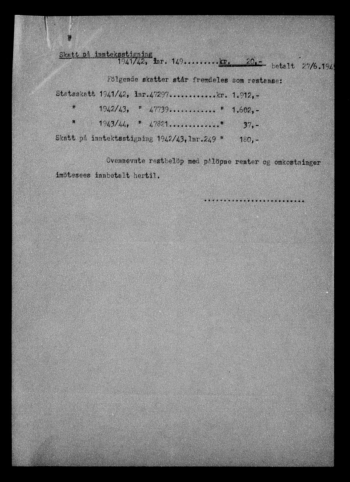 Justisdepartementet, Tilbakeføringskontoret for inndratte formuer, AV/RA-S-1564/H/Hc/Hcd/L0994: --, 1945-1947, p. 41