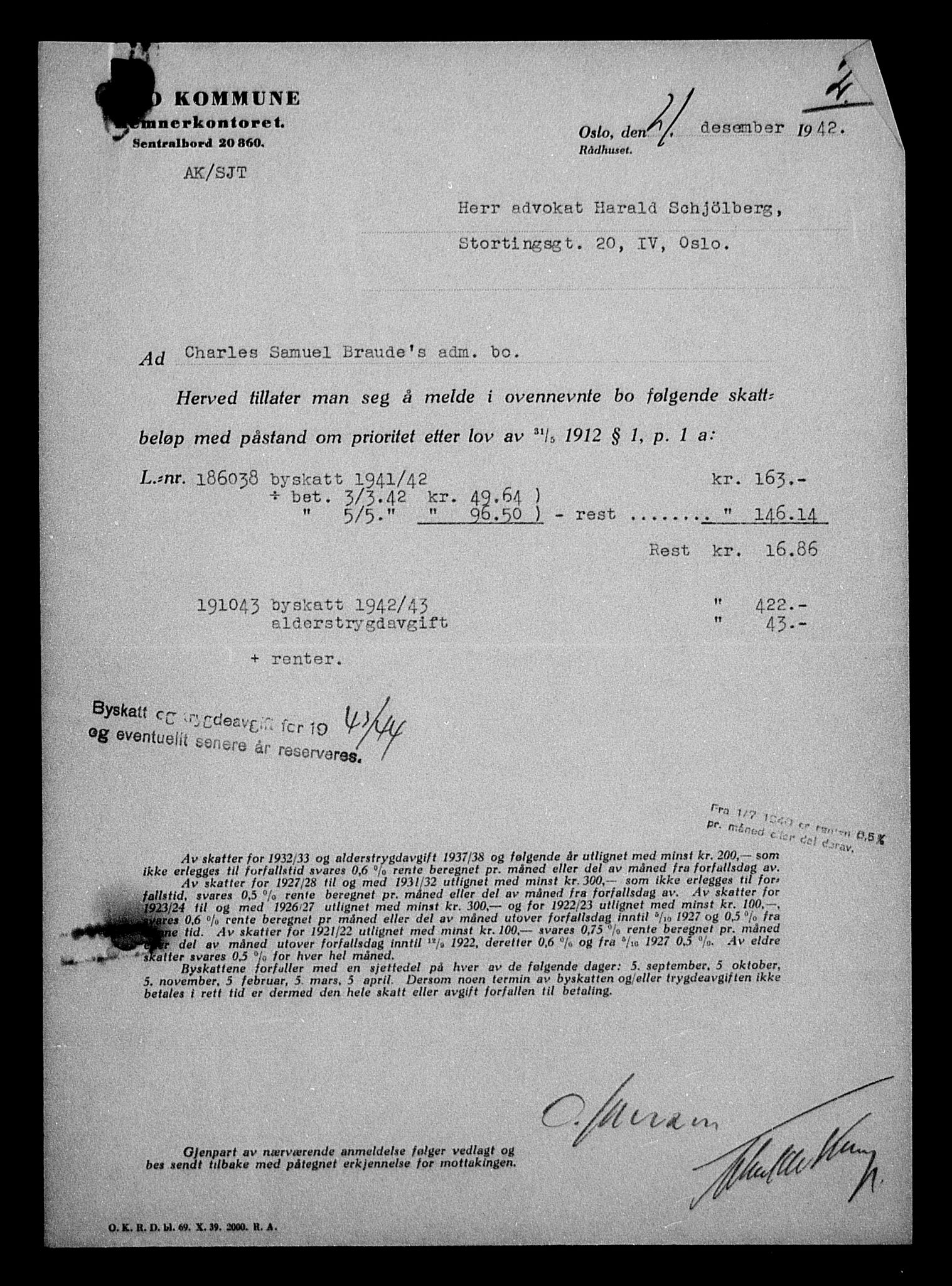 Justisdepartementet, Tilbakeføringskontoret for inndratte formuer, AV/RA-S-1564/H/Hc/Hcc/L0927: --, 1945-1947, p. 592