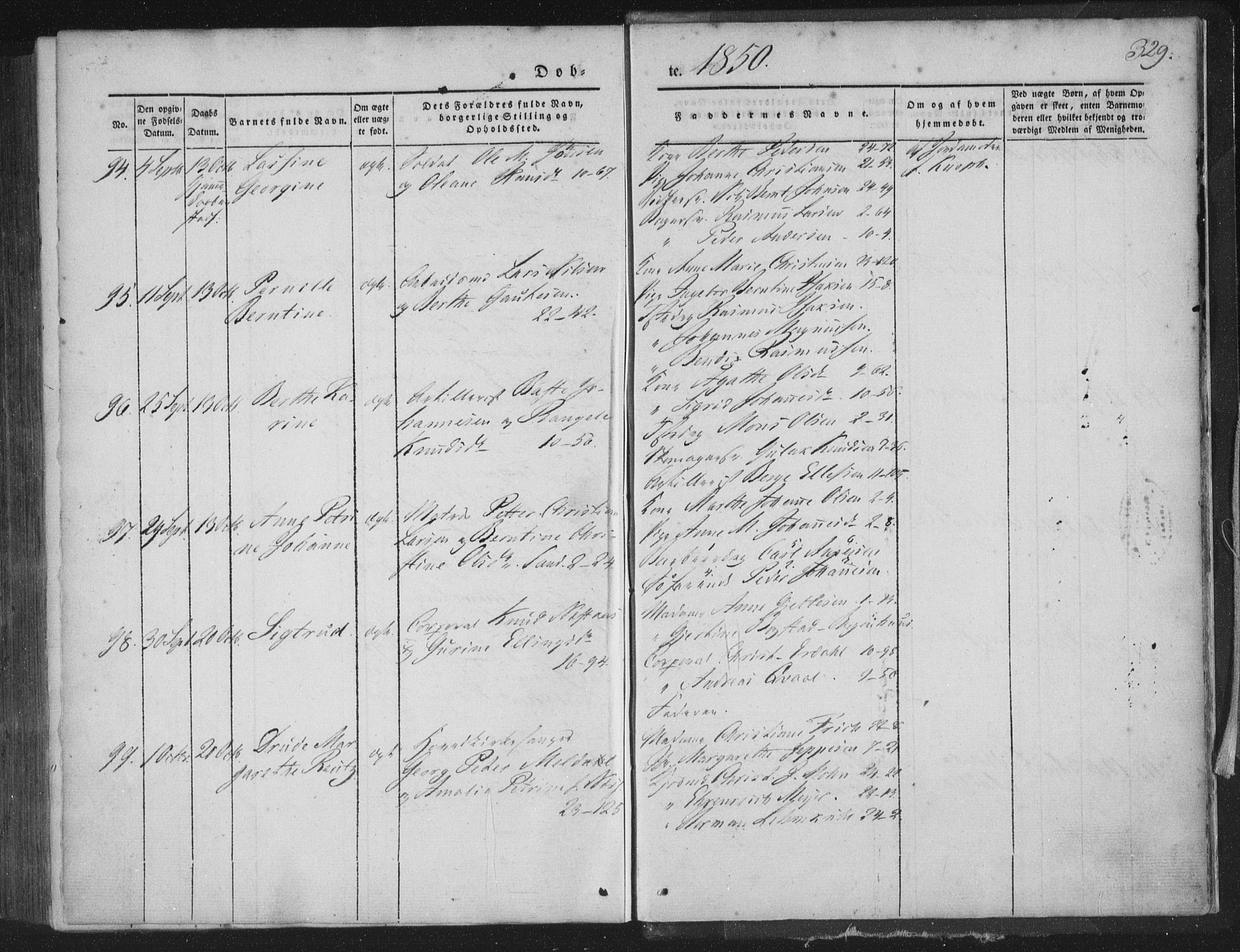 Korskirken sokneprestembete, AV/SAB-A-76101/H/Haa/L0016: Parish register (official) no. B 2, 1841-1851, p. 329