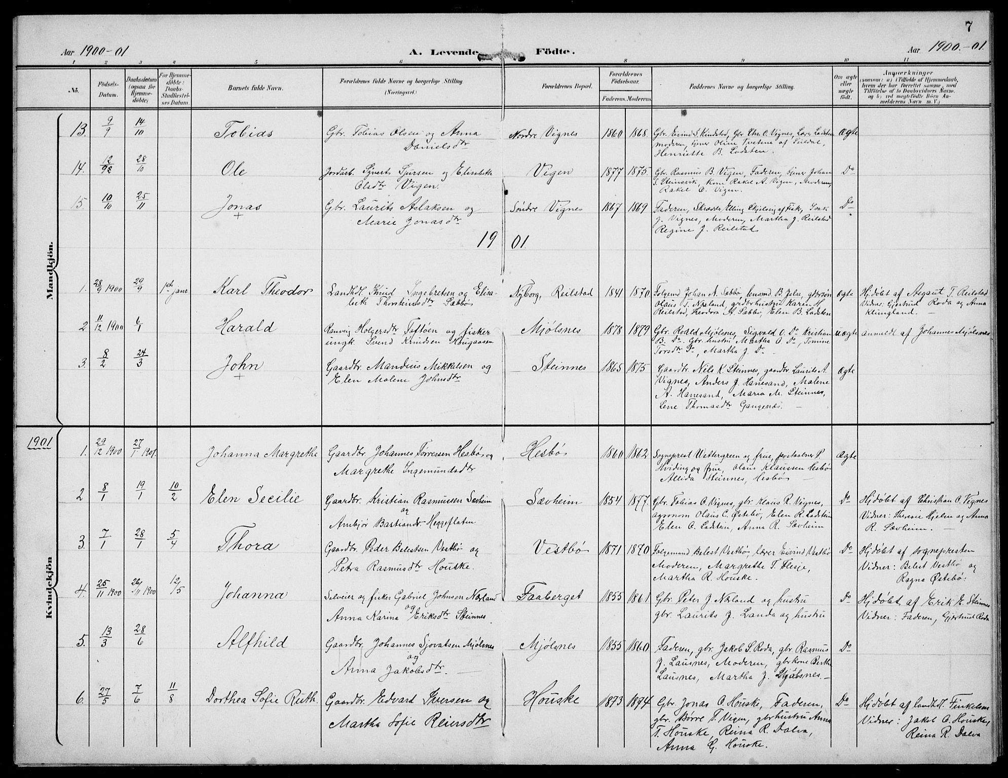 Finnøy sokneprestkontor, AV/SAST-A-101825/H/Ha/Hab/L0006: Parish register (copy) no. B 6, 1900-1934, p. 7