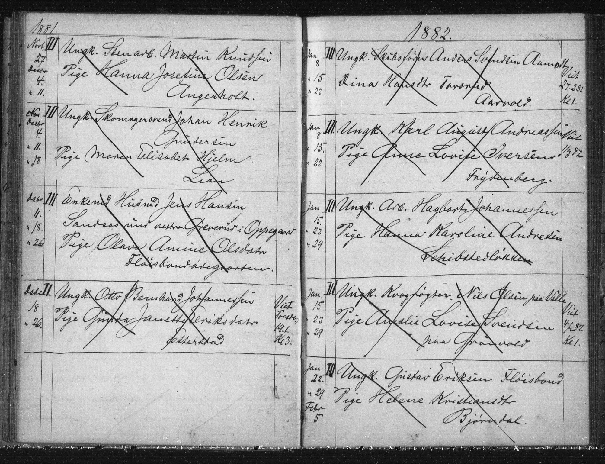 Østre Aker prestekontor Kirkebøker, SAO/A-10840/H/Ha/L0005: Banns register no. I 5, 1879-1899