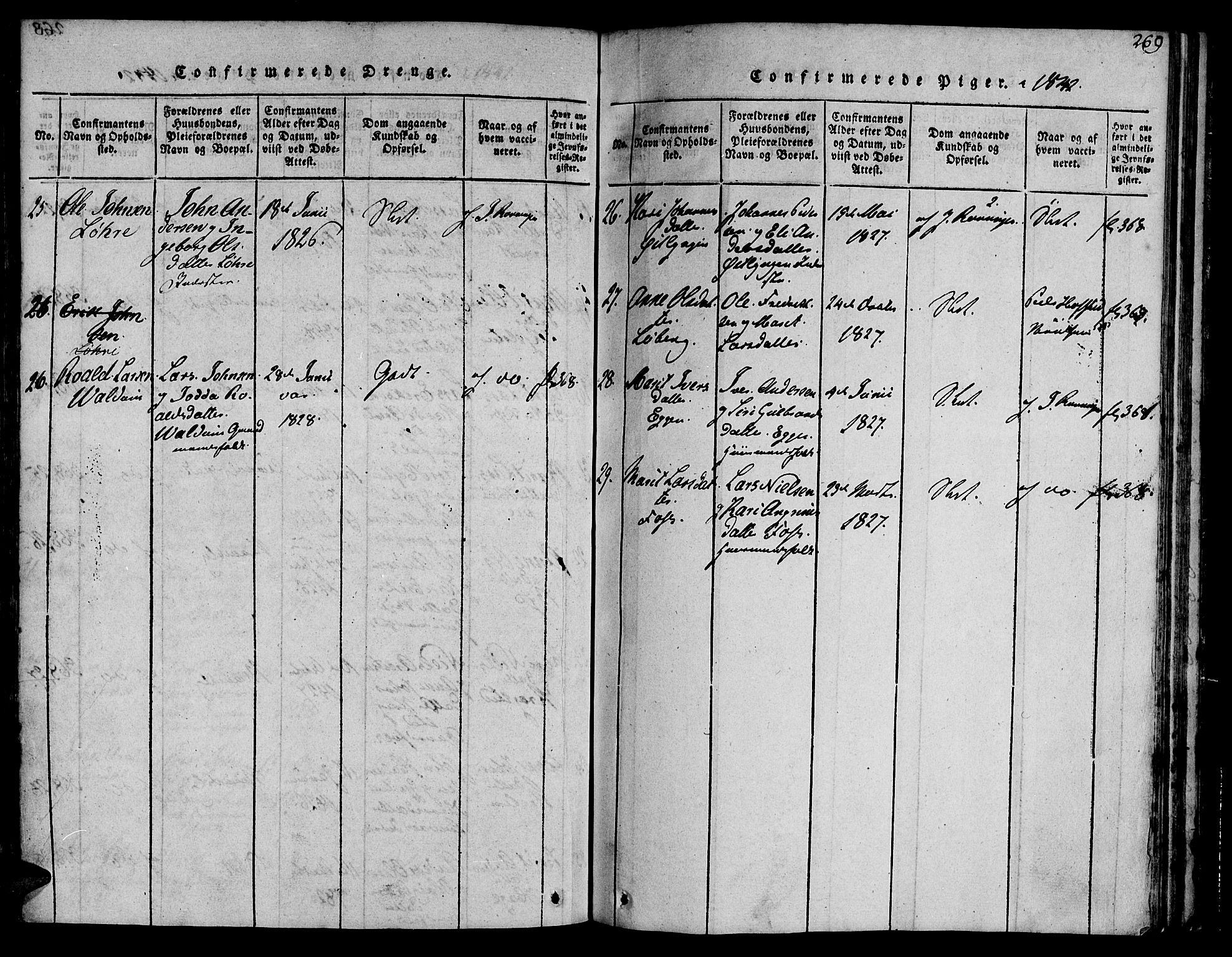 Ministerialprotokoller, klokkerbøker og fødselsregistre - Sør-Trøndelag, SAT/A-1456/692/L1102: Parish register (official) no. 692A02, 1816-1842, p. 269