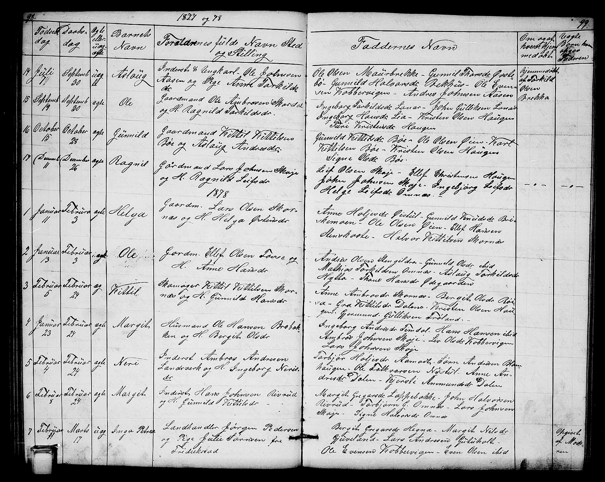 Hjartdal kirkebøker, SAKO/A-270/G/Gb/L0002: Parish register (copy) no. II 2, 1854-1884, p. 98-99