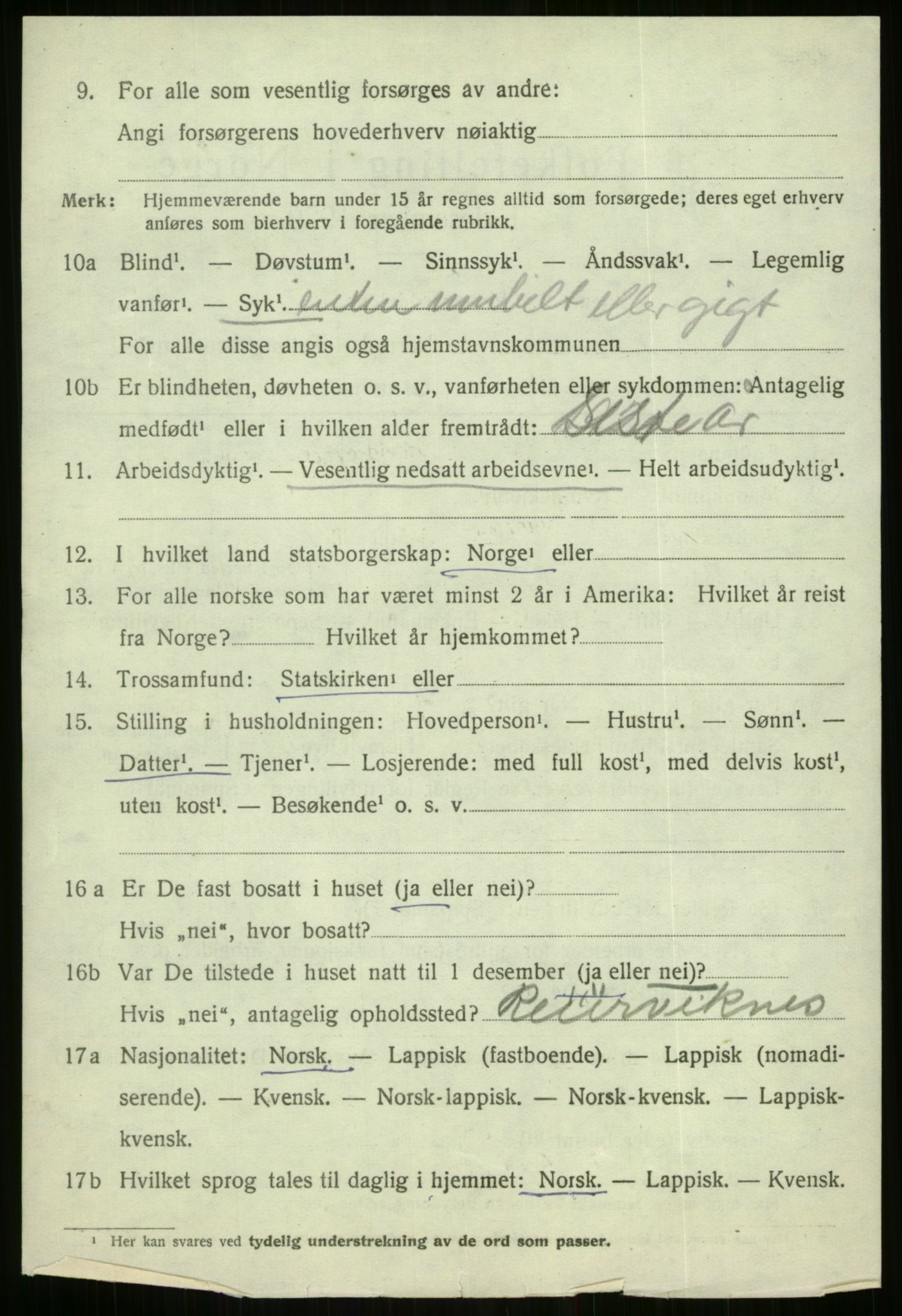 SATØ, 1920 census for Sørfjord, 1920, p. 2723