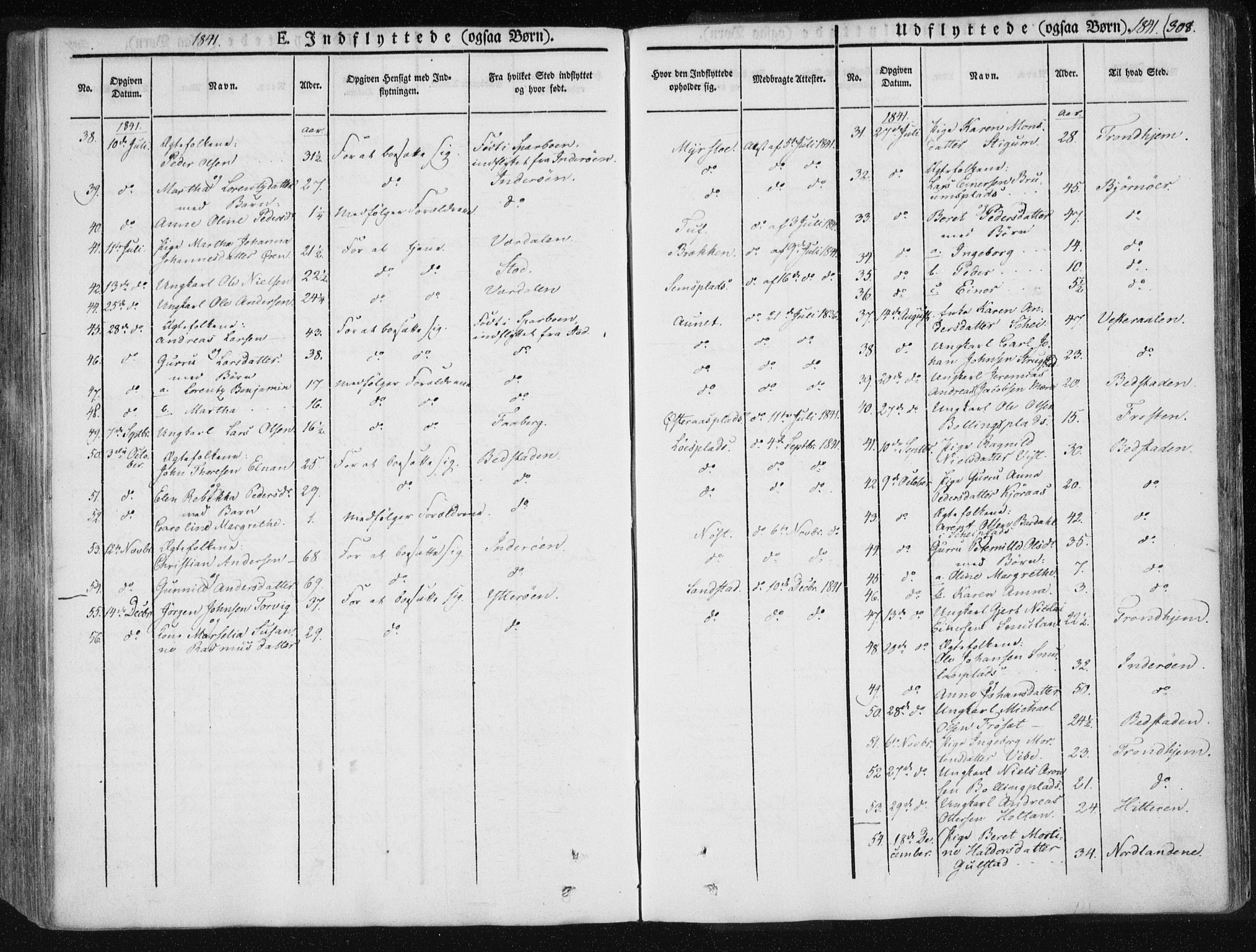 Ministerialprotokoller, klokkerbøker og fødselsregistre - Nord-Trøndelag, SAT/A-1458/735/L0339: Parish register (official) no. 735A06 /1, 1836-1848, p. 308