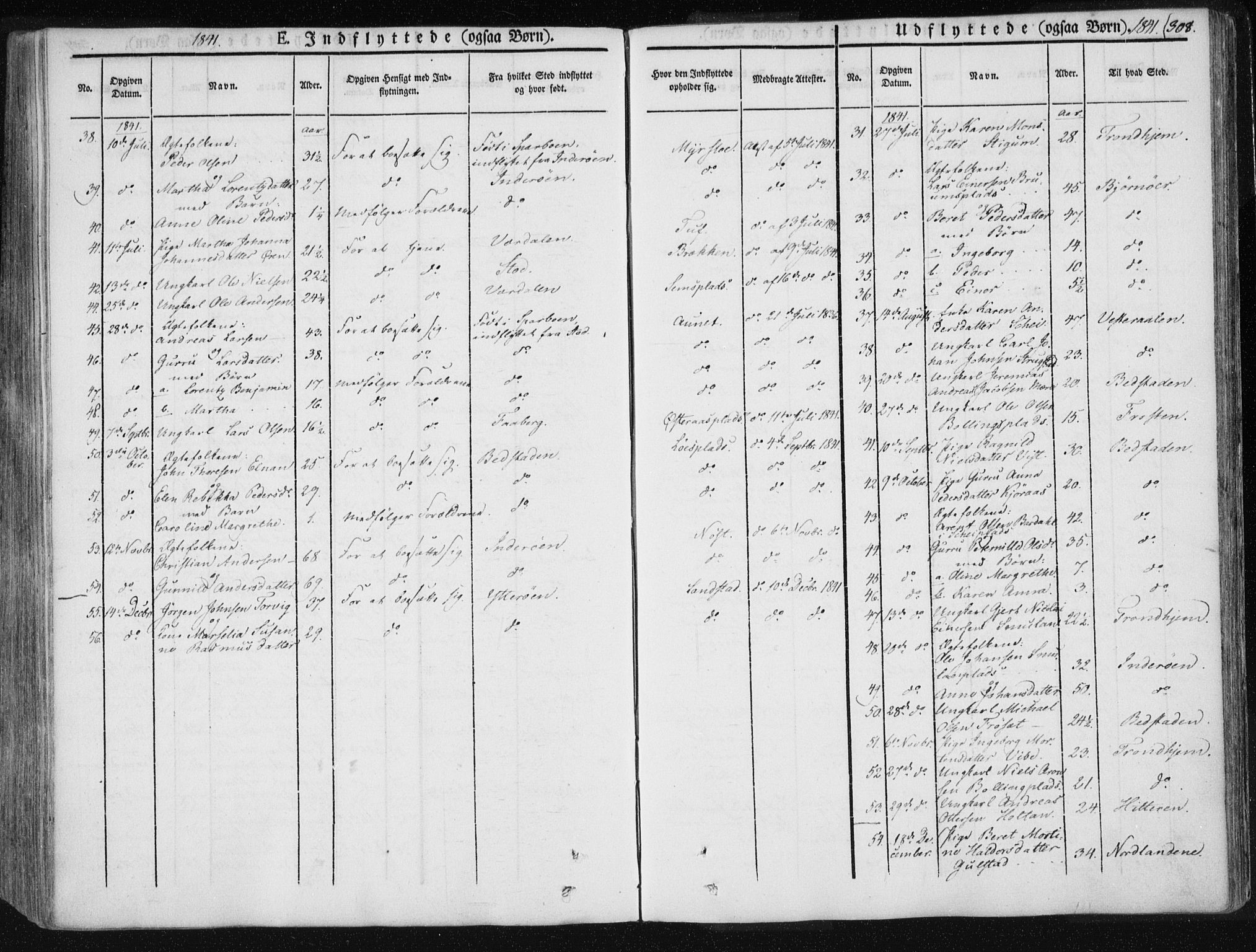 Ministerialprotokoller, klokkerbøker og fødselsregistre - Nord-Trøndelag, AV/SAT-A-1458/735/L0339: Parish register (official) no. 735A06 /1, 1836-1848, p. 308