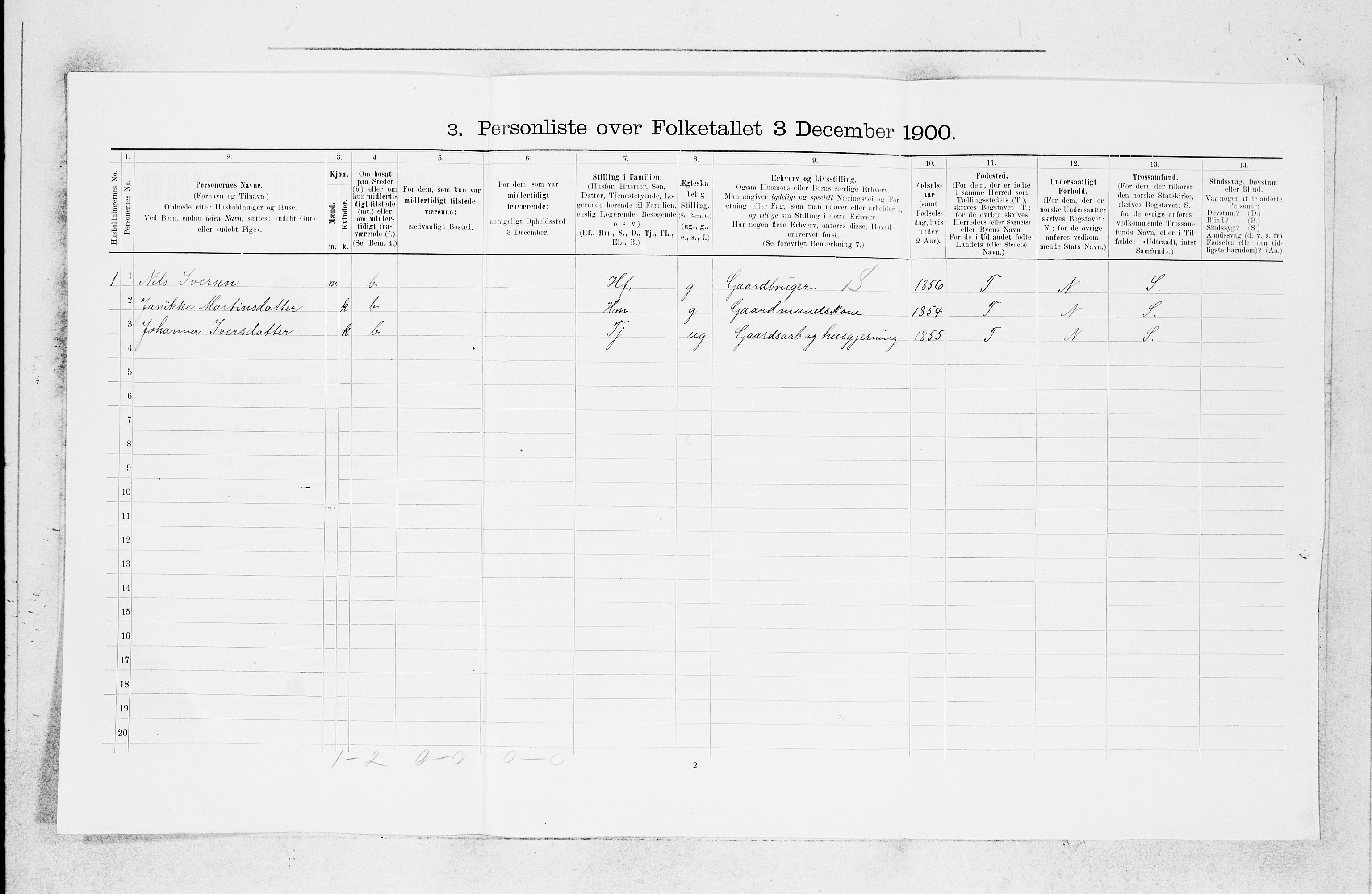 SAB, 1900 census for Askøy, 1900, p. 1354