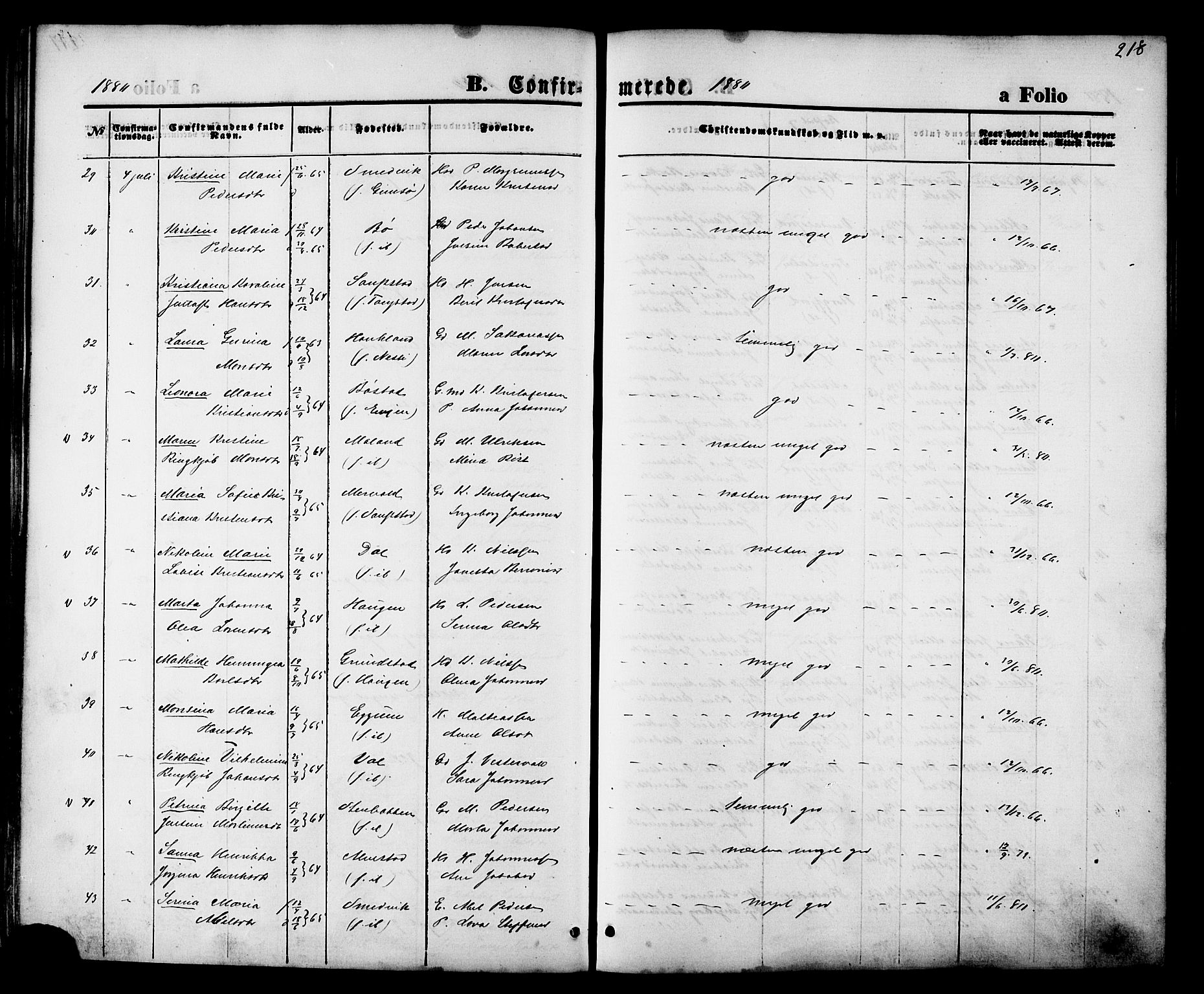 Ministerialprotokoller, klokkerbøker og fødselsregistre - Nordland, SAT/A-1459/880/L1132: Parish register (official) no. 880A06, 1869-1887, p. 218