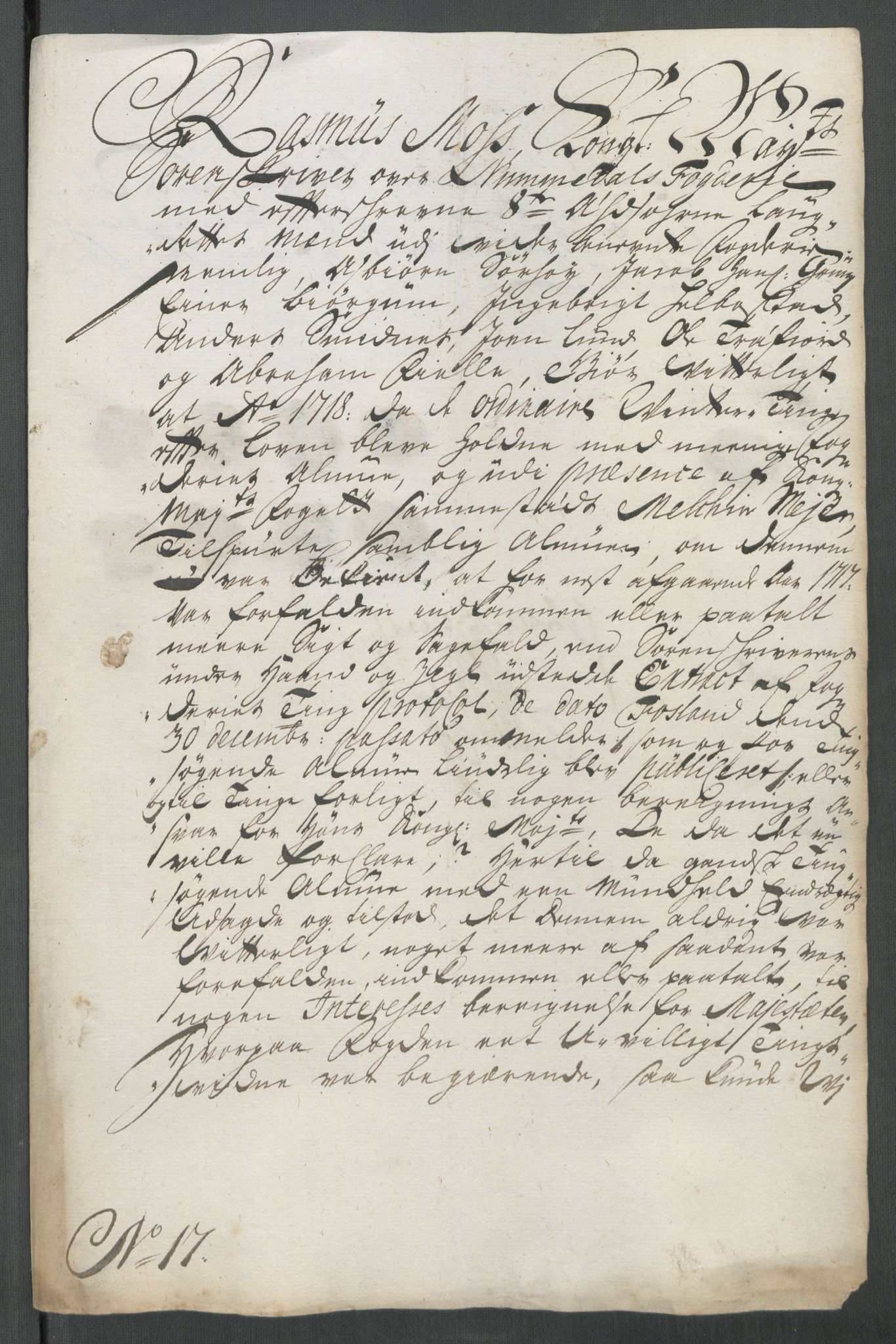 Rentekammeret inntil 1814, Reviderte regnskaper, Fogderegnskap, AV/RA-EA-4092/R64/L4438: Fogderegnskap Namdal, 1717, p. 179