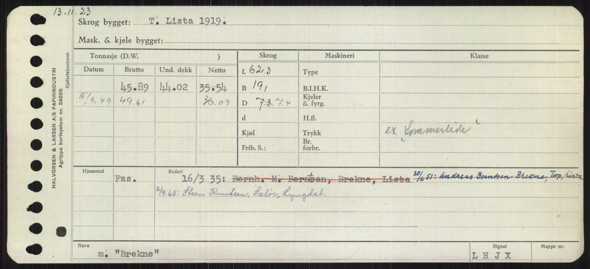 Sjøfartsdirektoratet med forløpere, Skipsmålingen, RA/S-1627/H/Ha/L0001/0002: Fartøy, A-Eig / Fartøy Bjør-Eig, p. 271