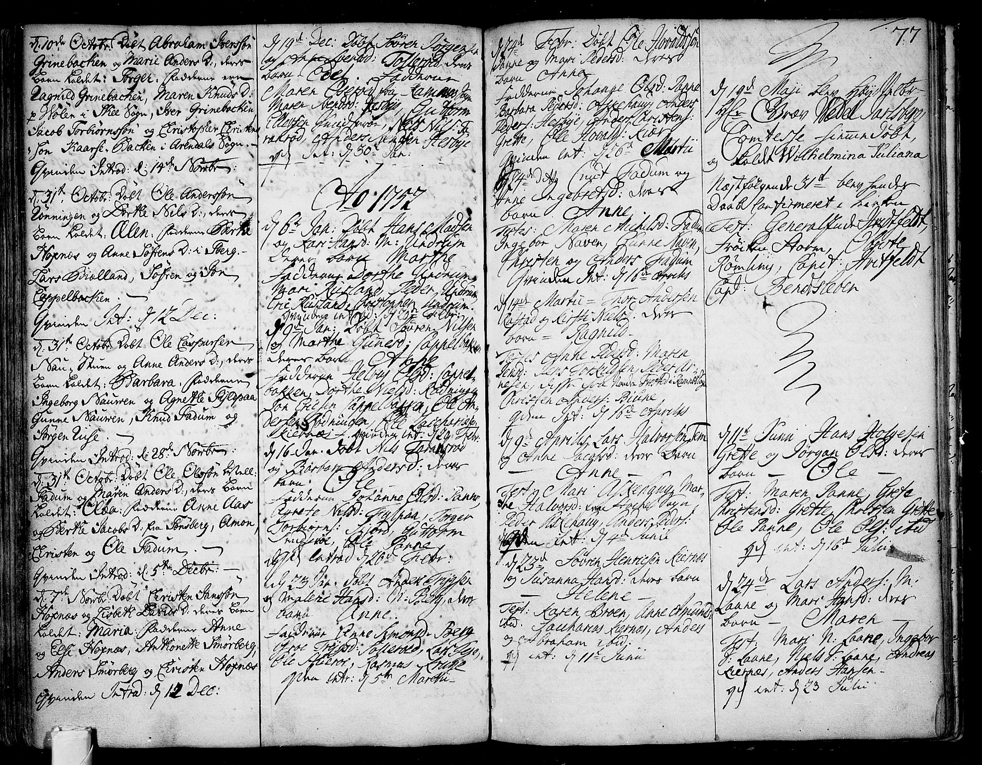 Sem kirkebøker, SAKO/A-5/F/Fa/L0001: Parish register (official) no. I 1, 1702-1763, p. 77