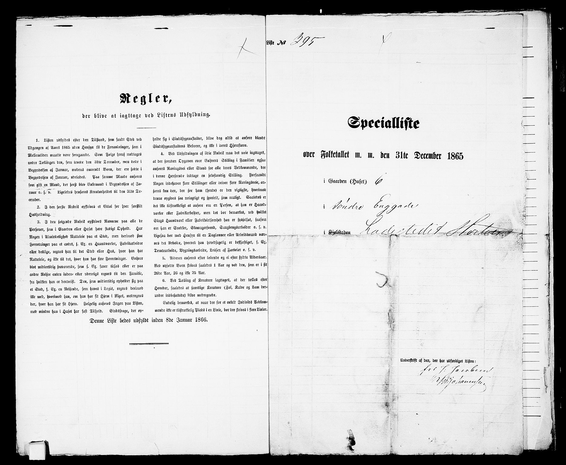 RA, 1865 census for Horten, 1865, p. 827
