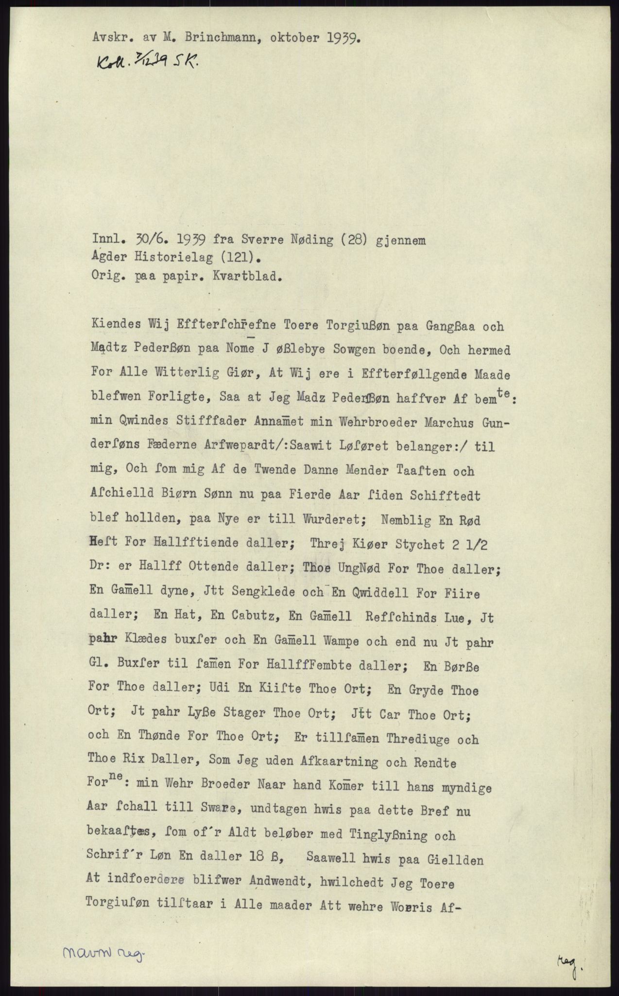 Samlinger til kildeutgivelse, Diplomavskriftsamlingen, RA/EA-4053/H/Ha, p. 2178