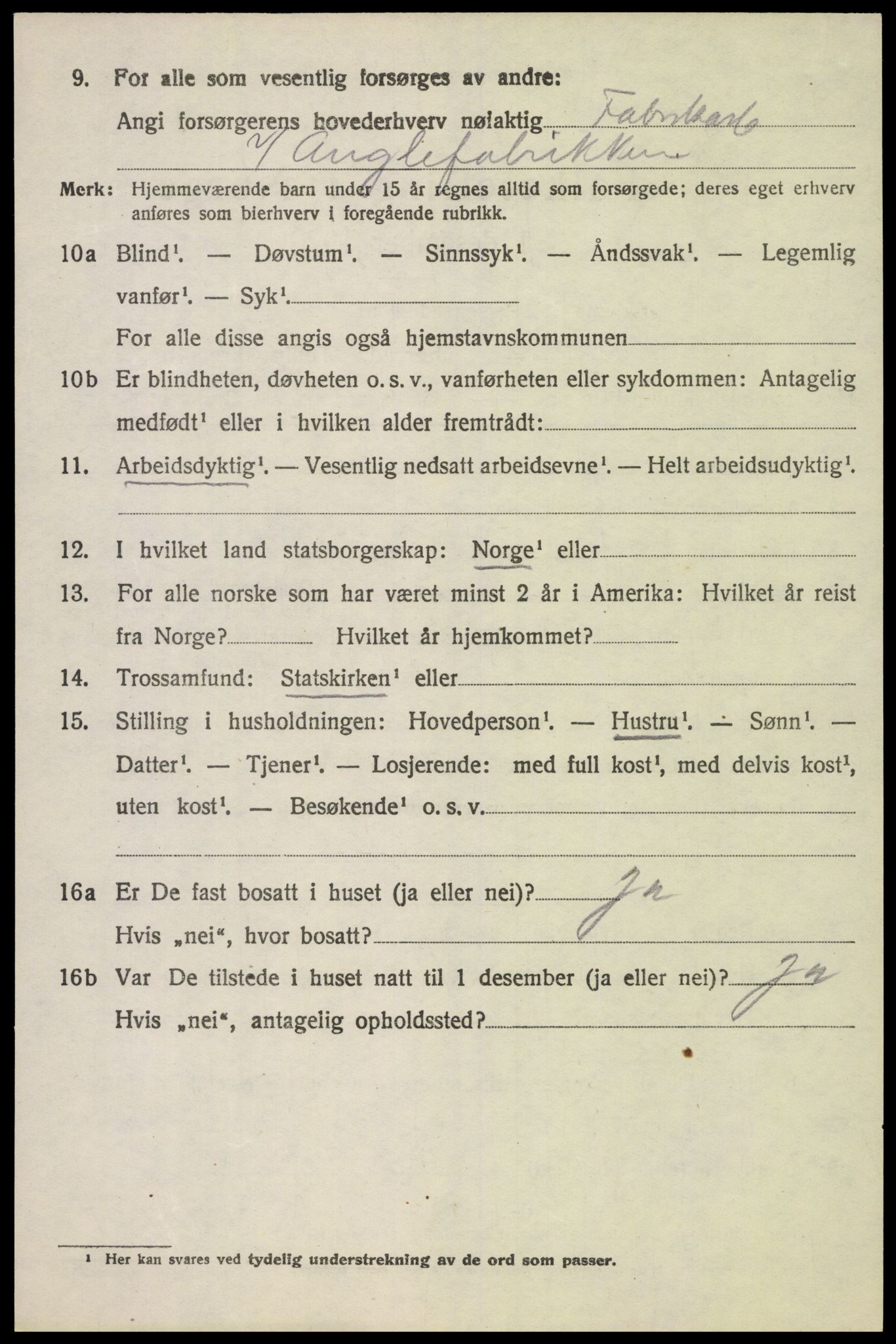 SAH, 1920 census for Vardal, 1920, p. 9026