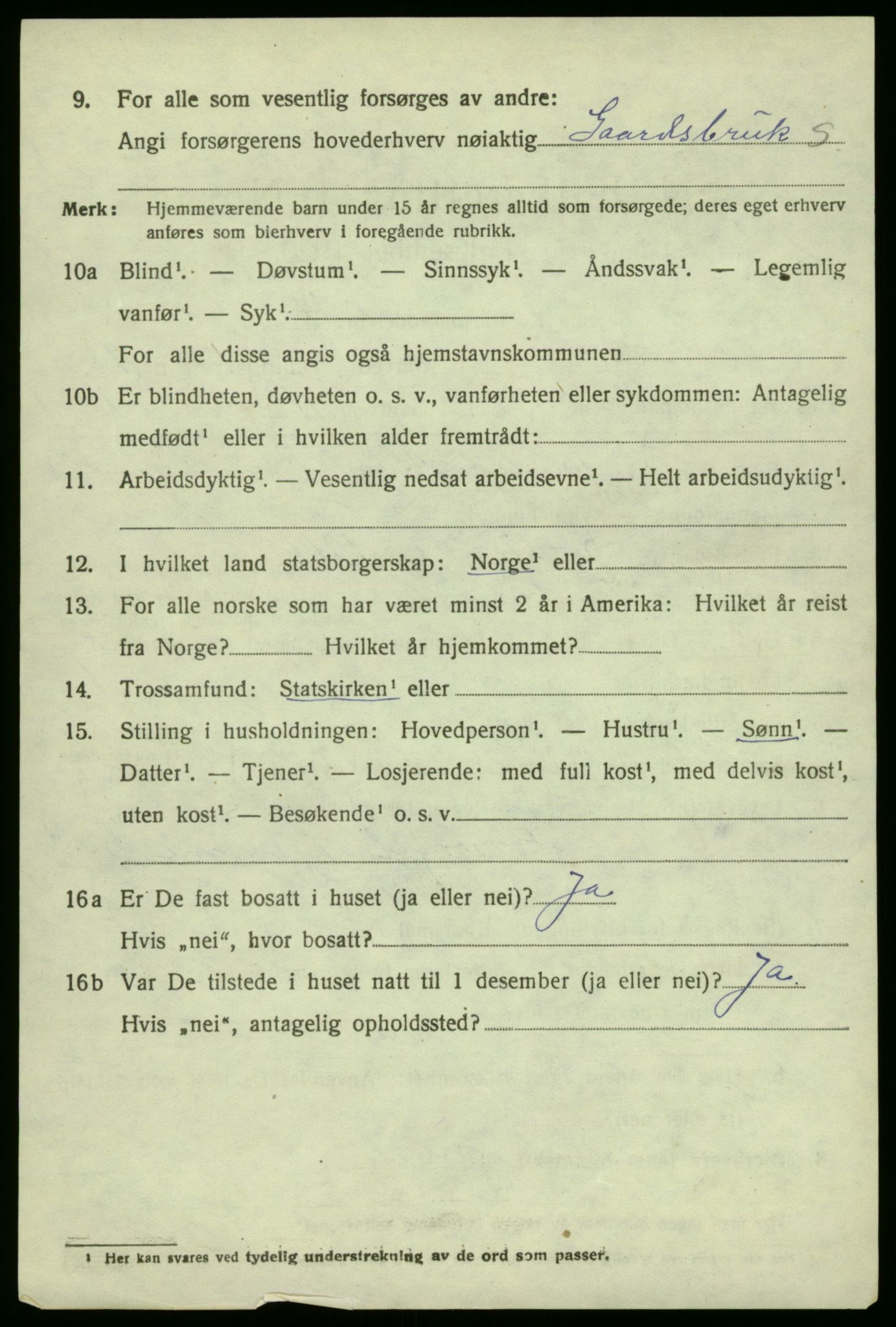 SAB, 1920 census for Lindås, 1920, p. 9312