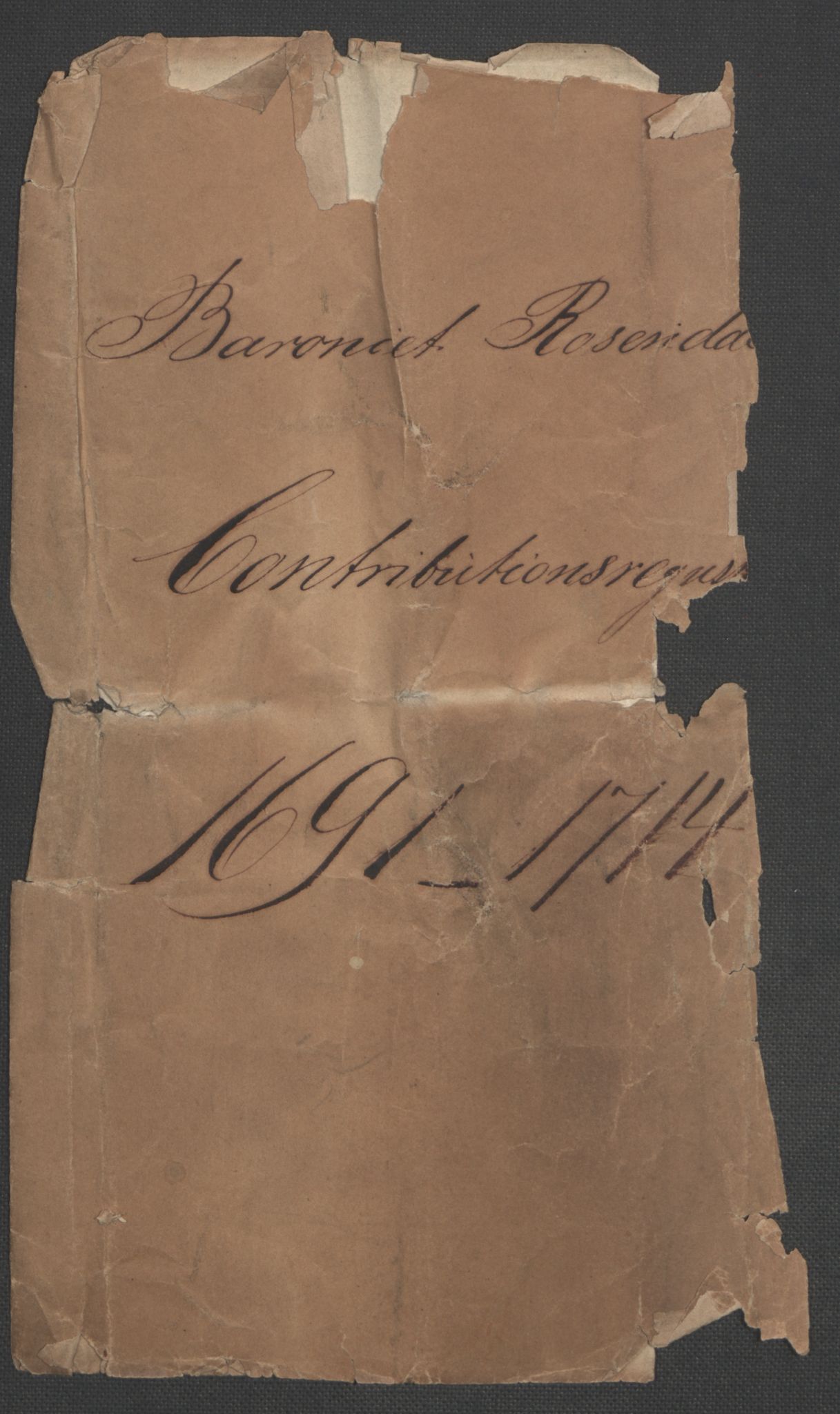 Rentekammeret inntil 1814, Reviderte regnskaper, Fogderegnskap, RA/EA-4092/R49/L3138: Fogderegnskap Rosendal Baroni, 1691-1714, p. 3