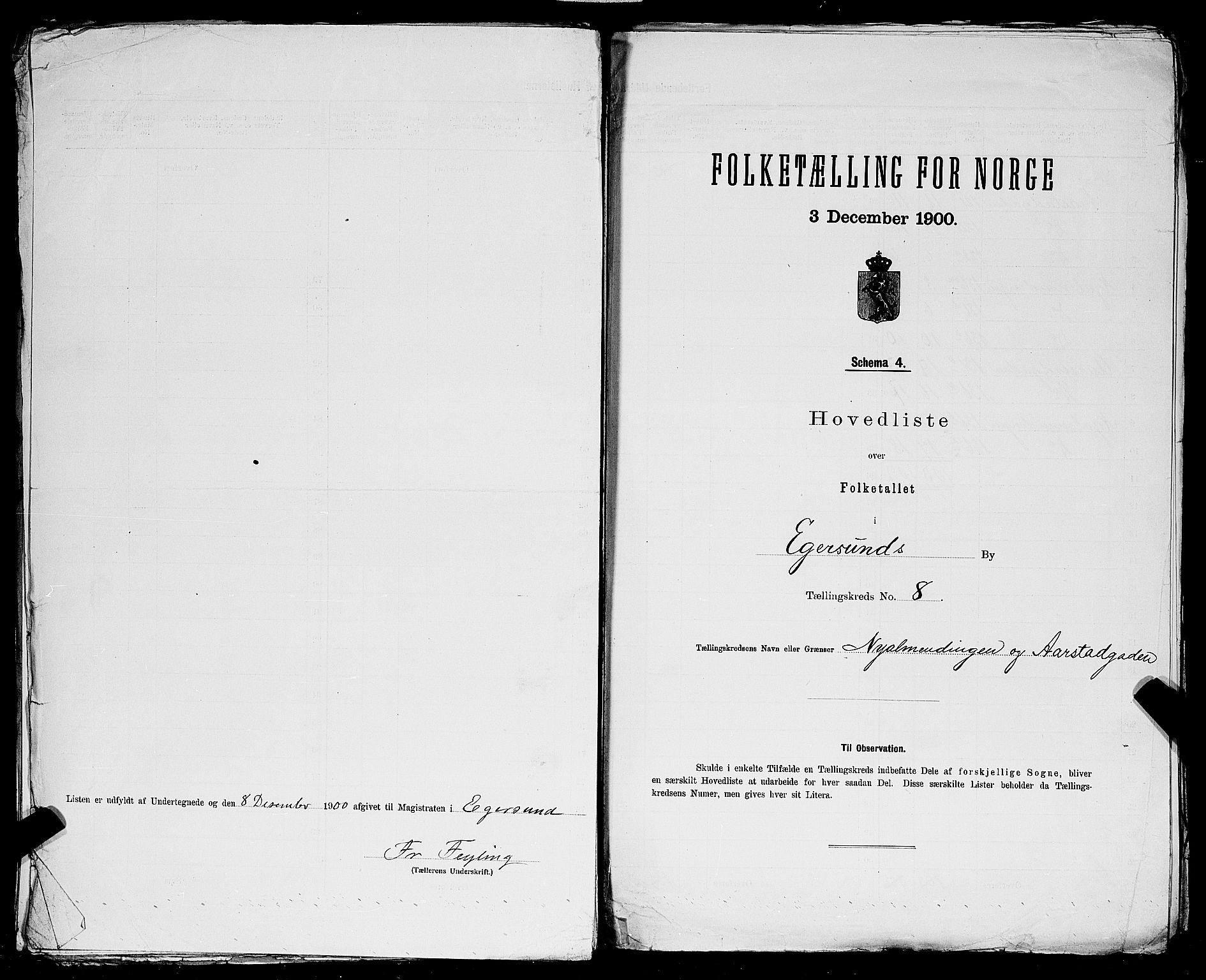 SAST, 1900 census for Egersund, 1900, p. 37