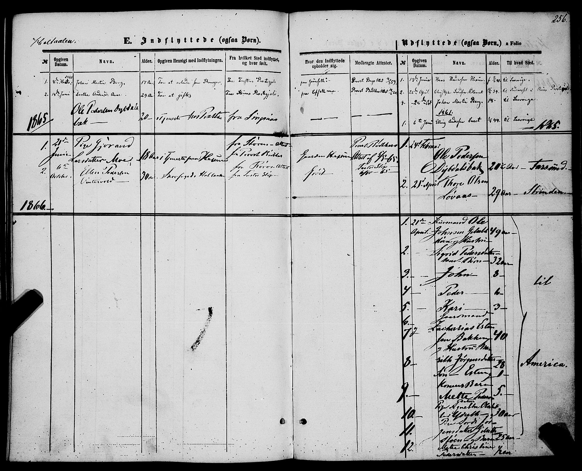 Ministerialprotokoller, klokkerbøker og fødselsregistre - Sør-Trøndelag, AV/SAT-A-1456/685/L0966: Parish register (official) no. 685A07 /1, 1860-1869, p. 256