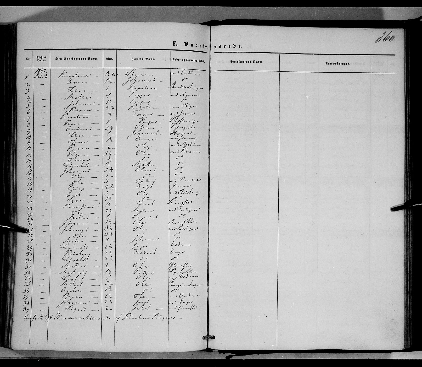 Øyer prestekontor, SAH/PREST-084/H/Ha/Haa/L0006: Parish register (official) no. 6, 1858-1874, p. 360