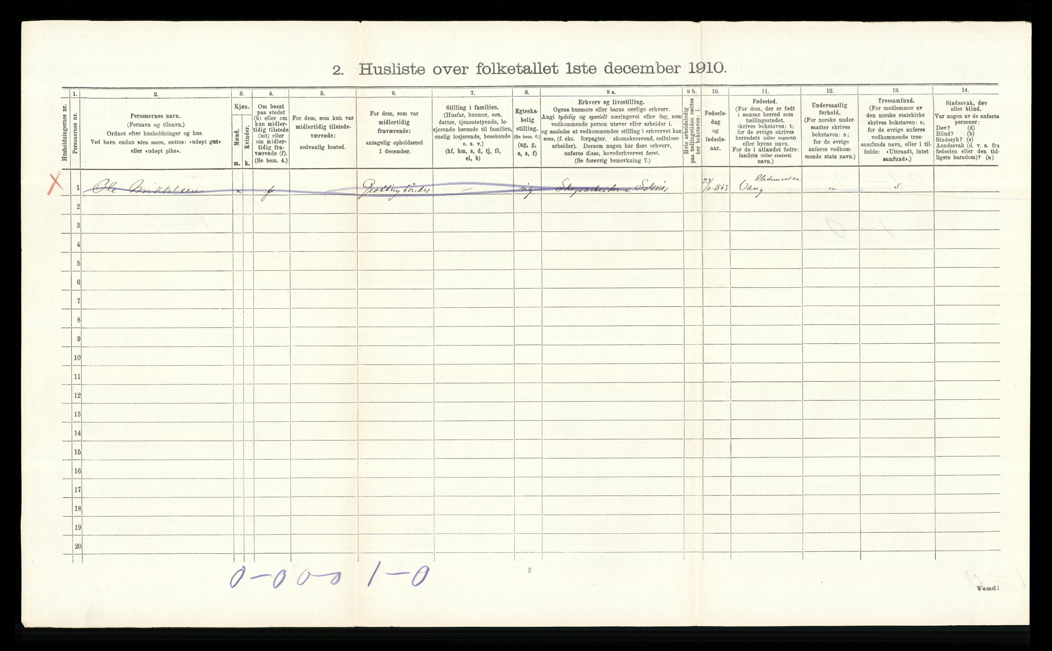 RA, 1910 census for Øvre Rendal, 1910, p. 541