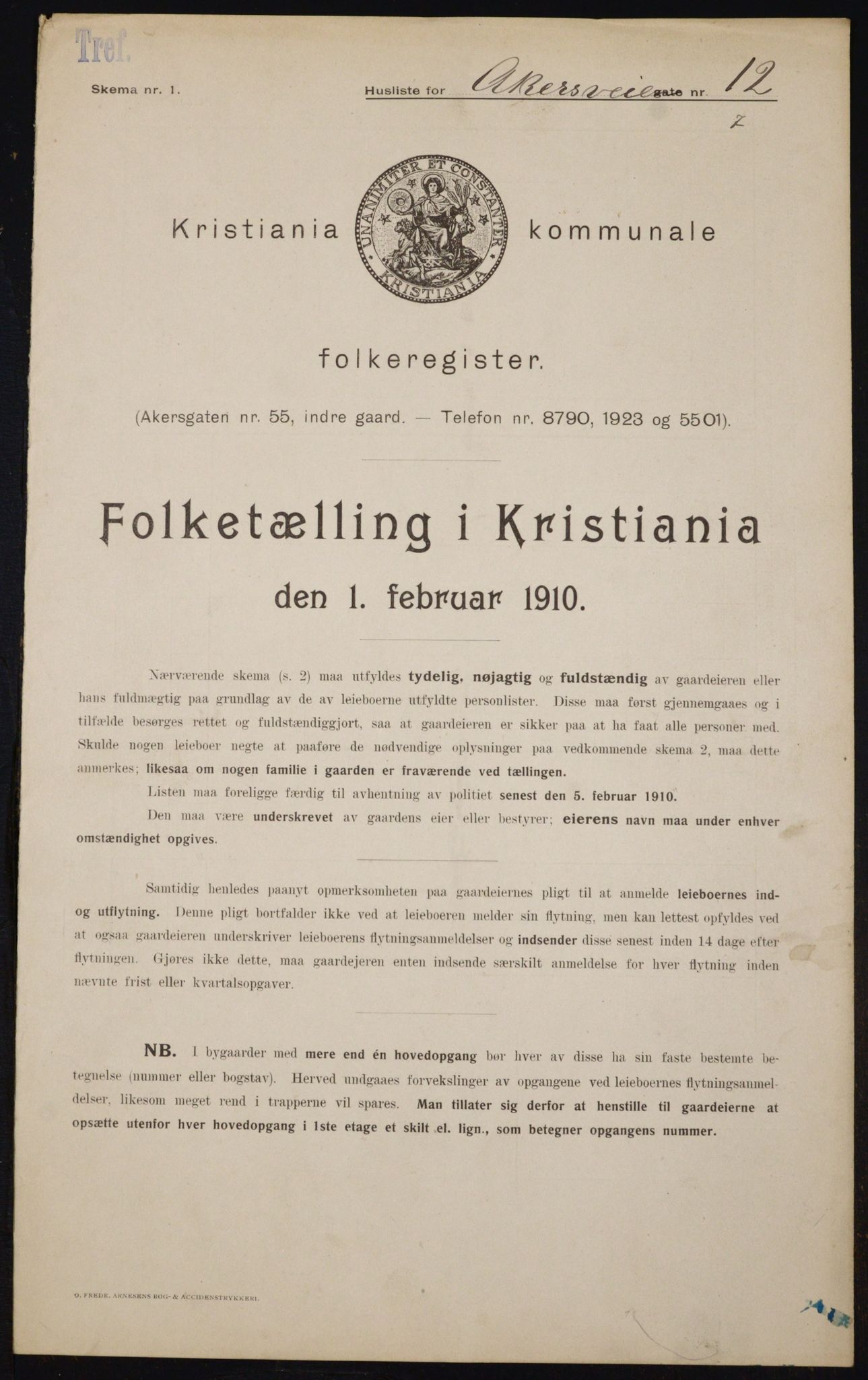 OBA, Municipal Census 1910 for Kristiania, 1910, p. 763