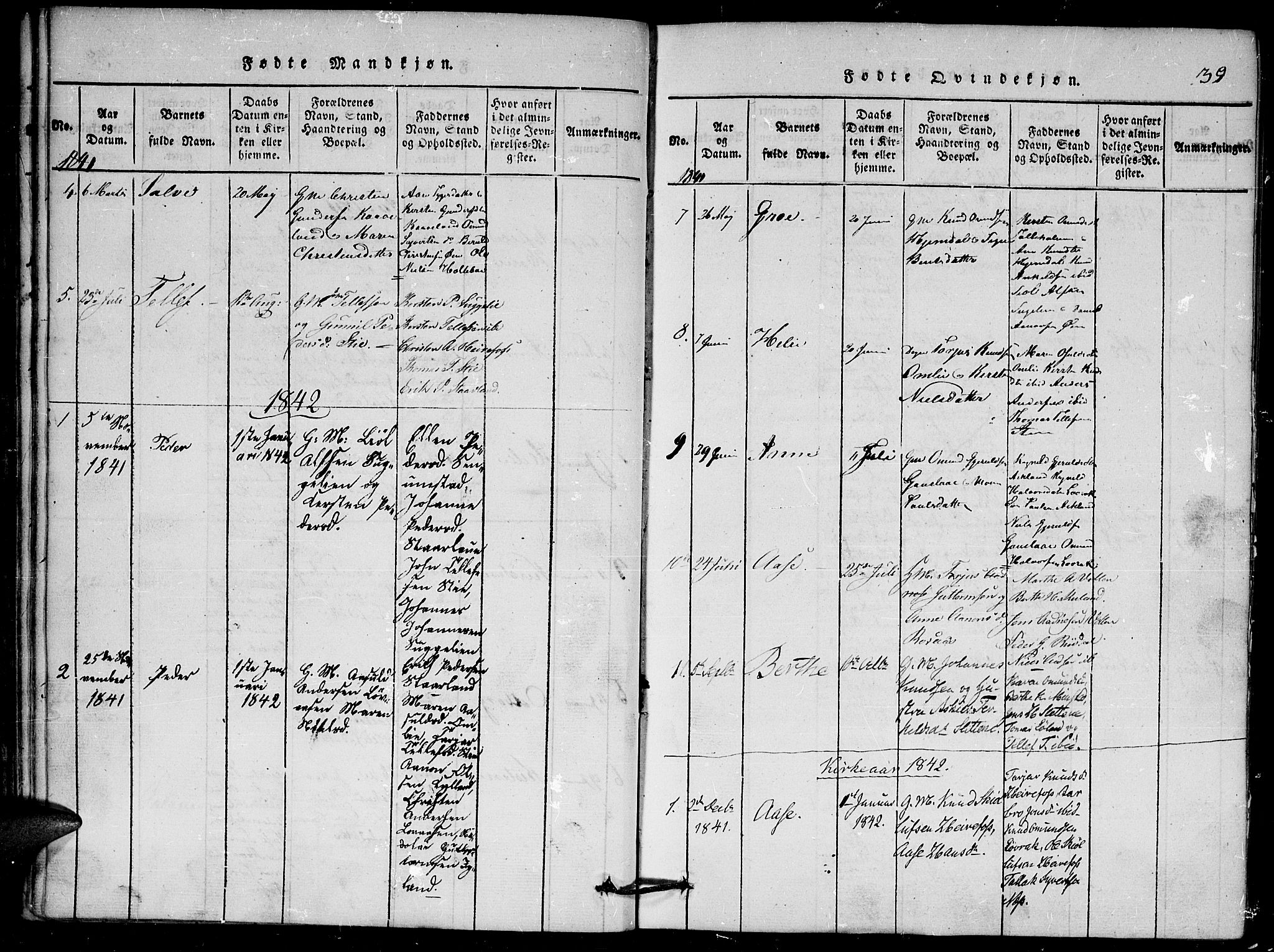 Herefoss sokneprestkontor, AV/SAK-1111-0019/F/Fa/Faa/L0001: Parish register (official) no. A 1, 1816-1860, p. 39