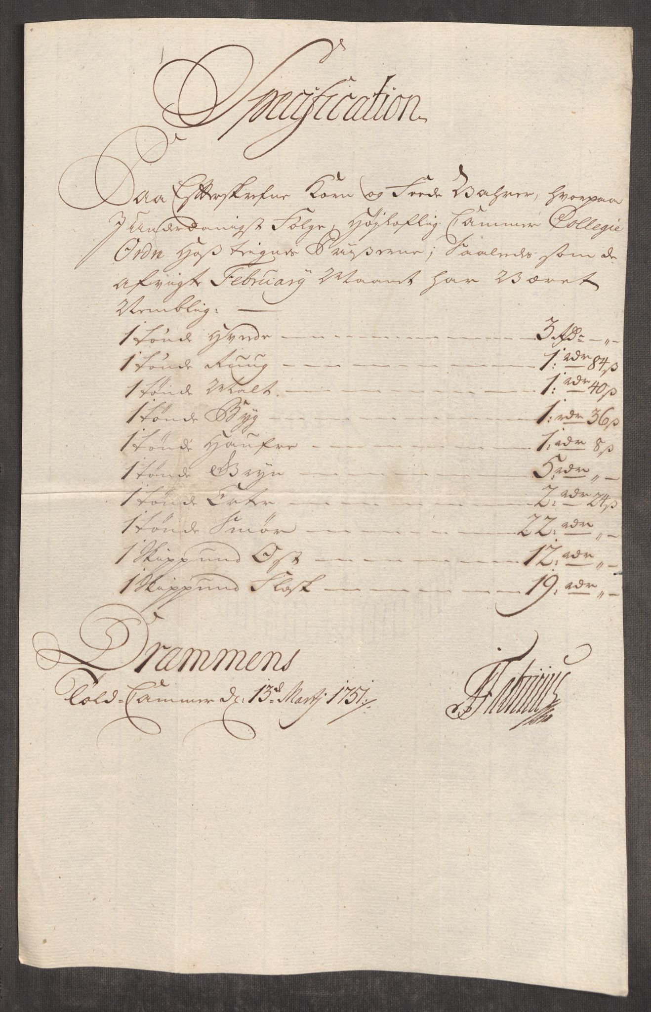 Rentekammeret inntil 1814, Realistisk ordnet avdeling, AV/RA-EA-4070/Oe/L0004: [Ø1]: Priskuranter, 1749-1752, p. 538