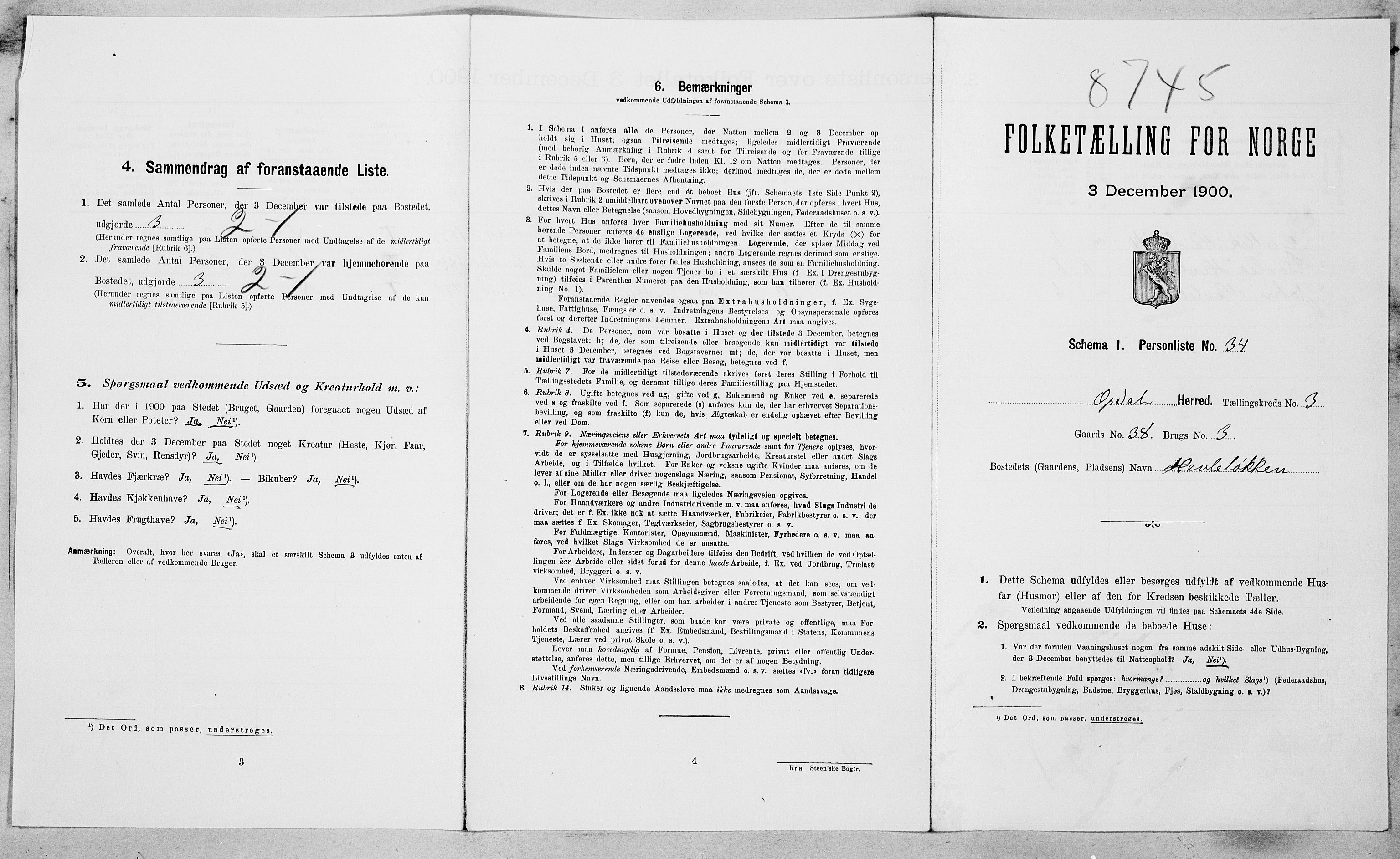 SAT, 1900 census for Oppdal, 1900, p. 362