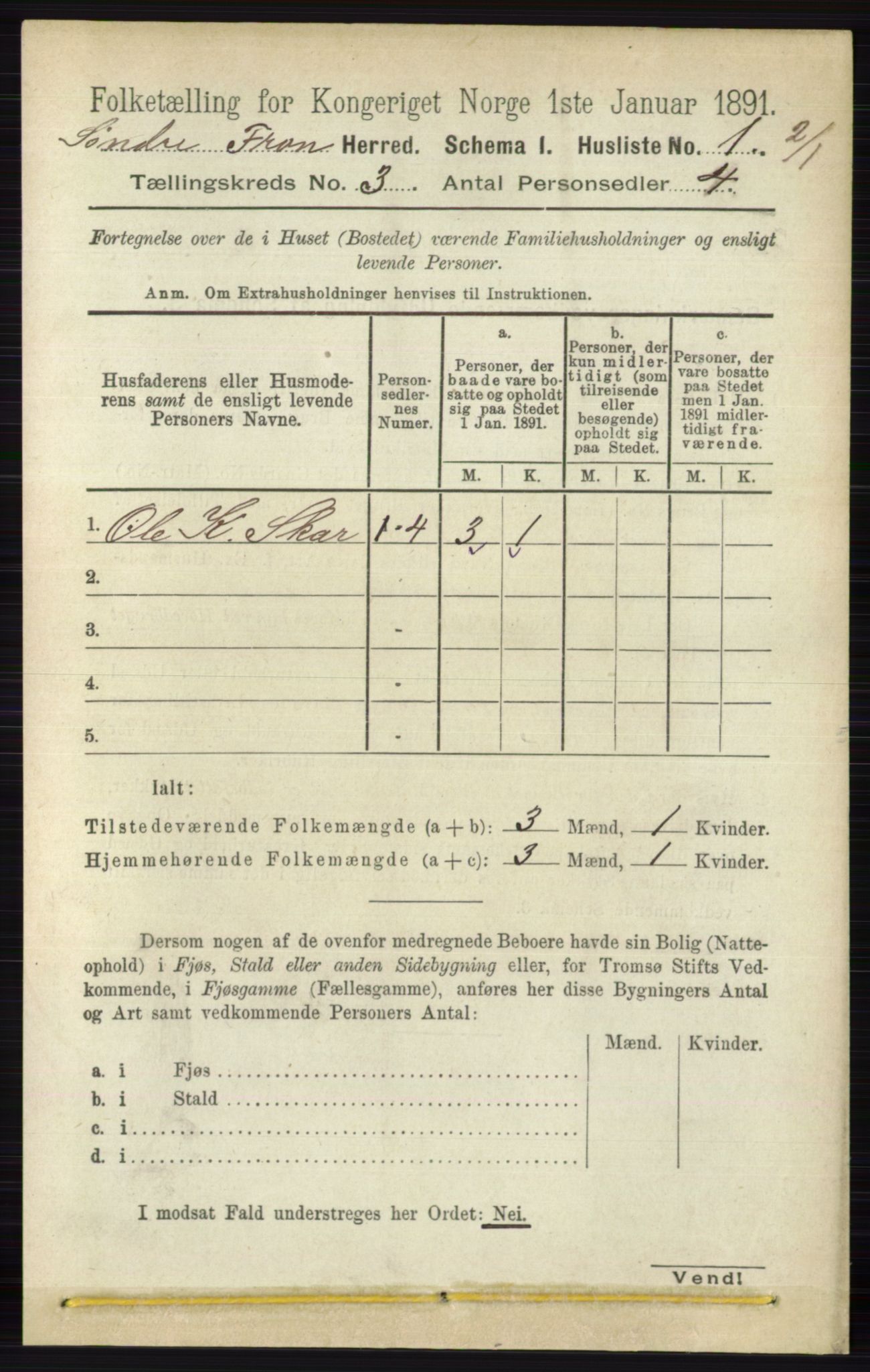 RA, 1891 census for 0519 Sør-Fron, 1891, p. 912