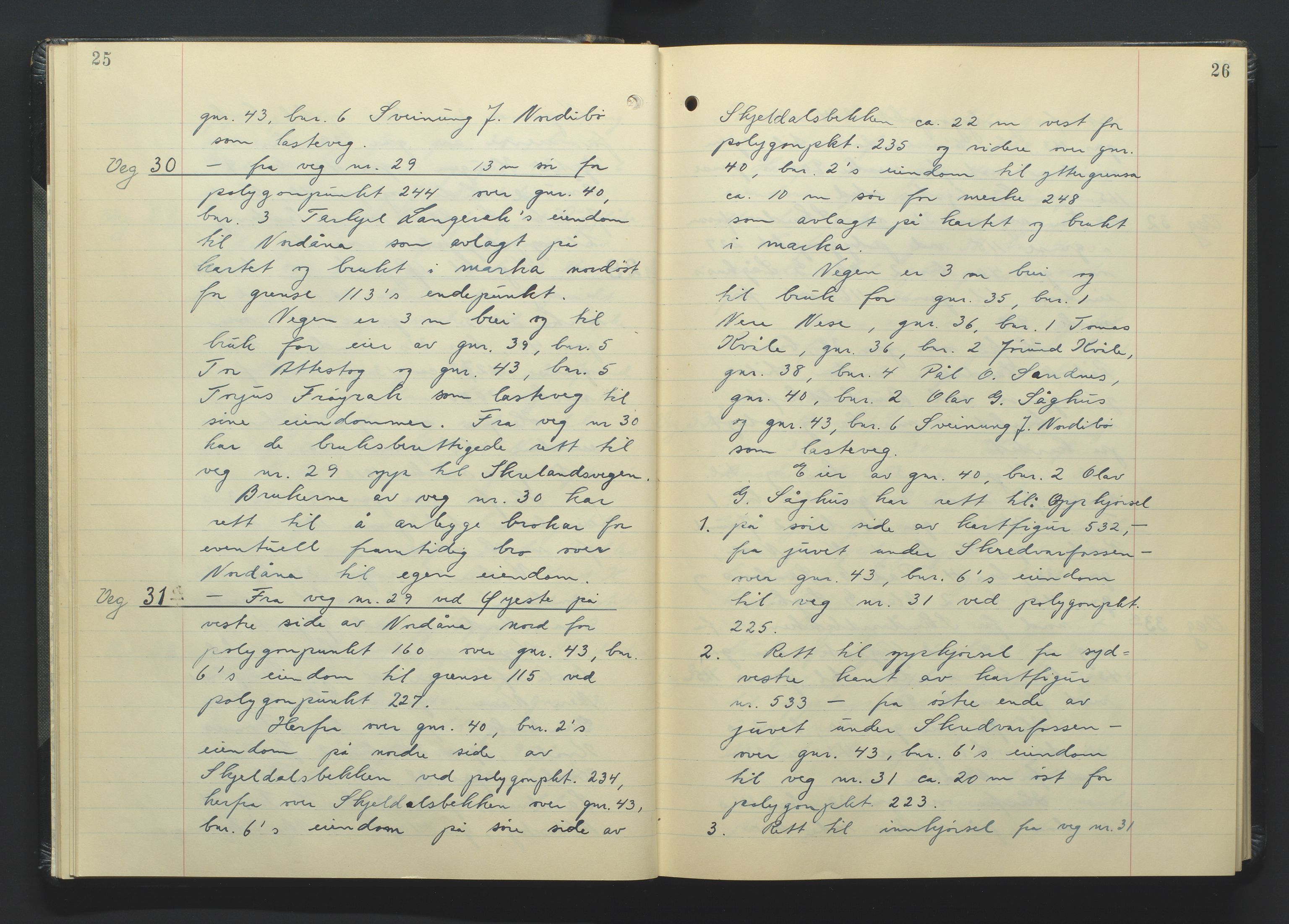 Setesdal jordskifterett, AV/SAK-1541-0008/F/Fa/Faa/L0002: Jordskifteprotokoll med gårdsregister, Setesdal domssokn nr 17, 1954