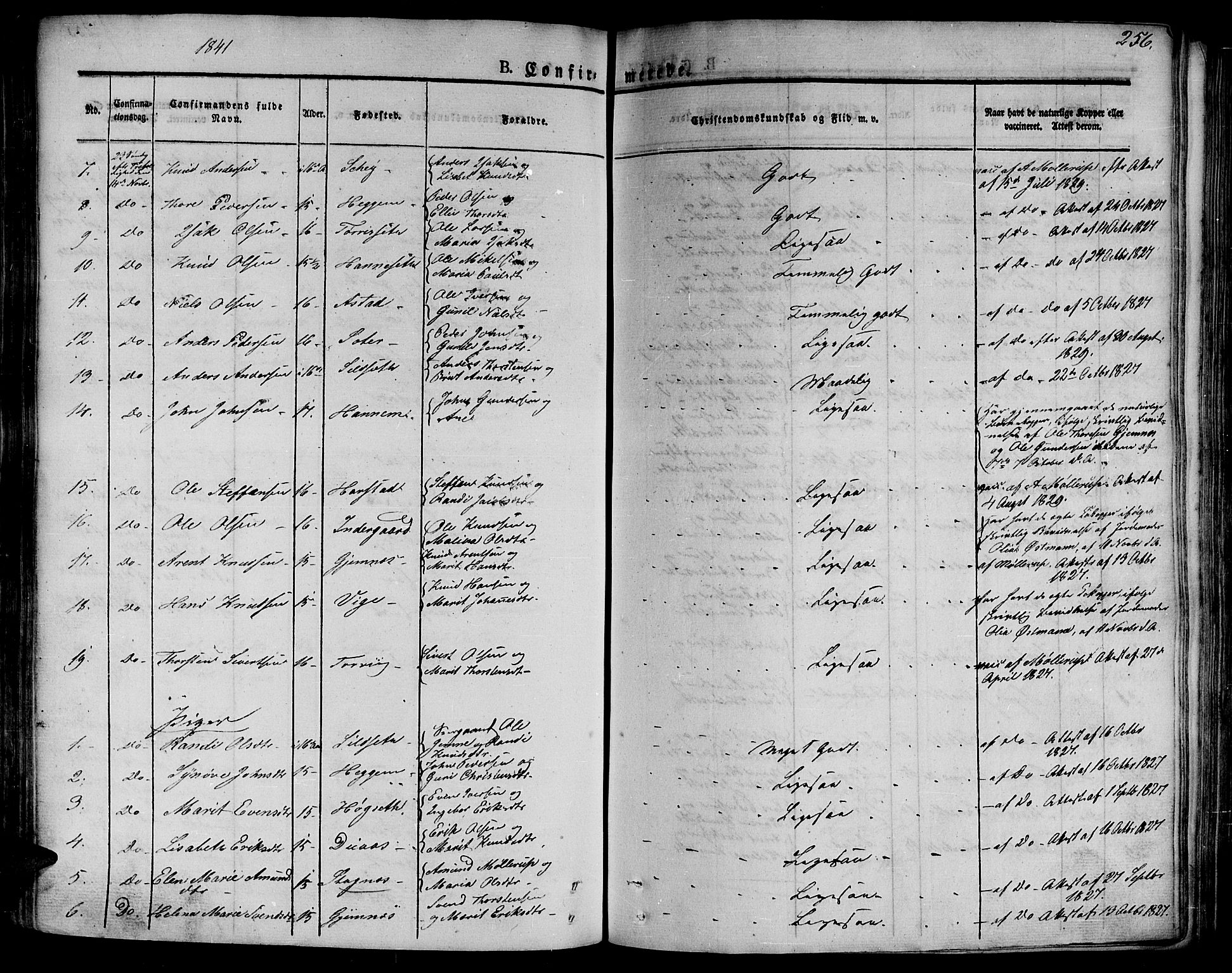 Ministerialprotokoller, klokkerbøker og fødselsregistre - Møre og Romsdal, AV/SAT-A-1454/586/L0983: Parish register (official) no. 586A09, 1829-1843, p. 256