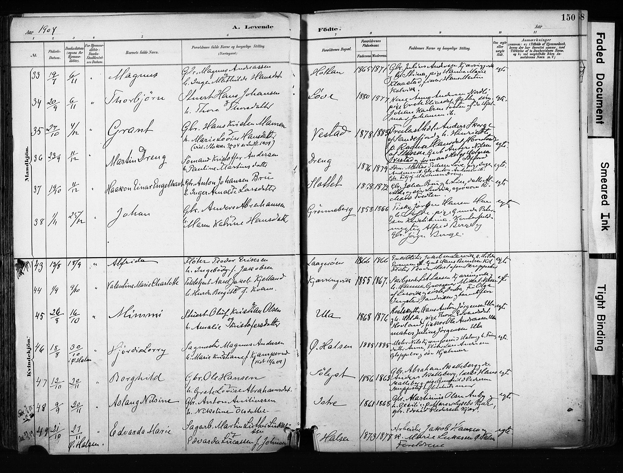 Tjølling kirkebøker, AV/SAKO-A-60/F/Fa/L0009: Parish register (official) no. 9, 1887-1905, p. 150