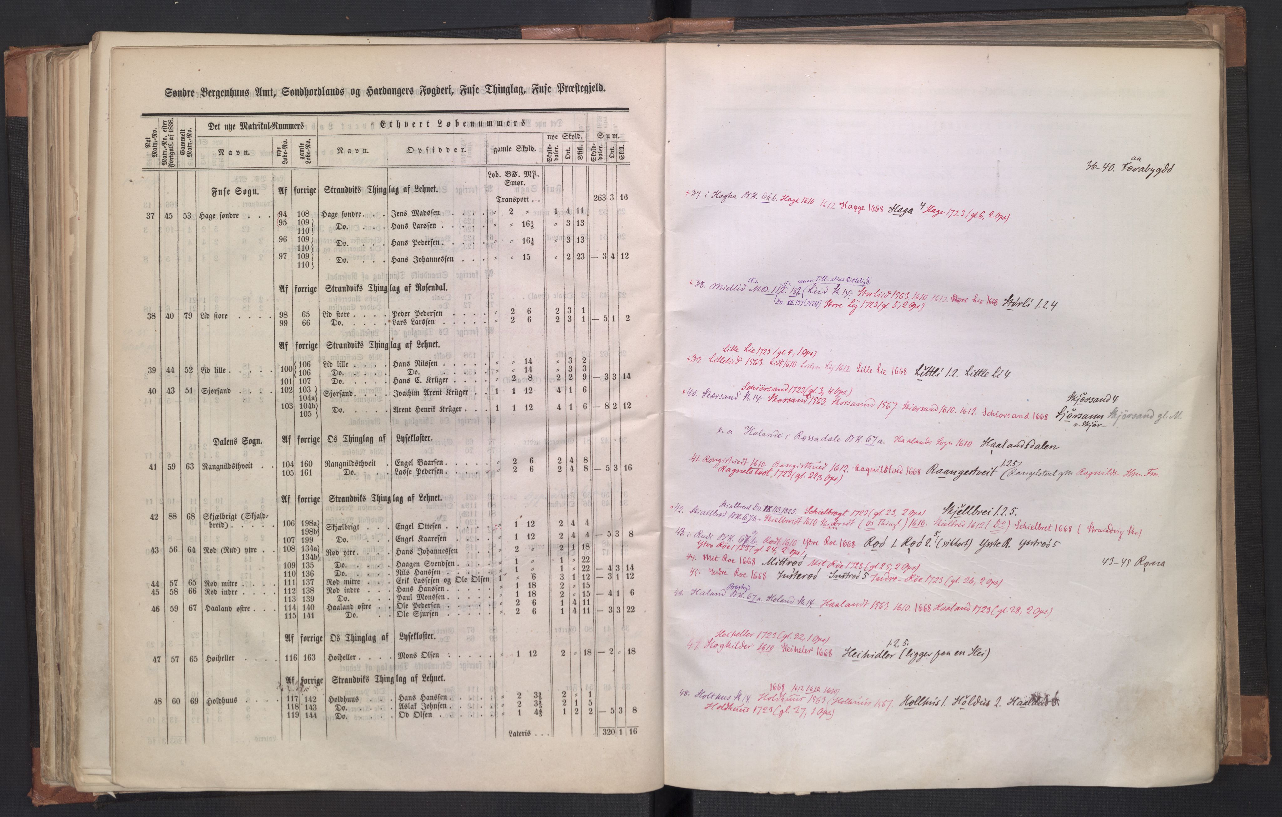 Rygh, AV/RA-PA-0034/F/Fb/L0011: Matrikkelen for 1838 - Søndre Bergenhus amt (Hordaaland fylke), 1838