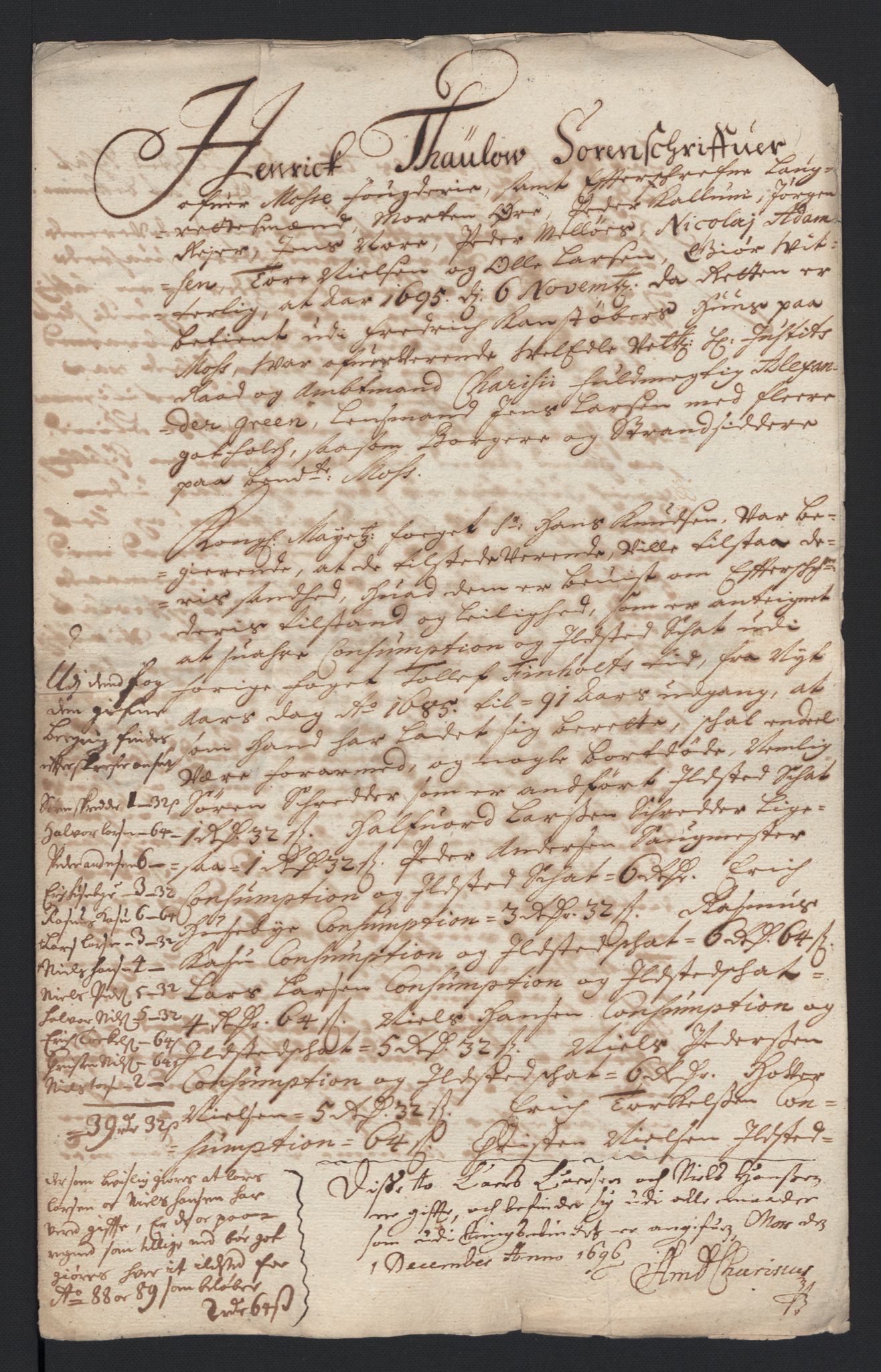 Rentekammeret inntil 1814, Reviderte regnskaper, Fogderegnskap, AV/RA-EA-4092/R04/L0124: Fogderegnskap Moss, Onsøy, Tune, Veme og Åbygge, 1696, p. 180