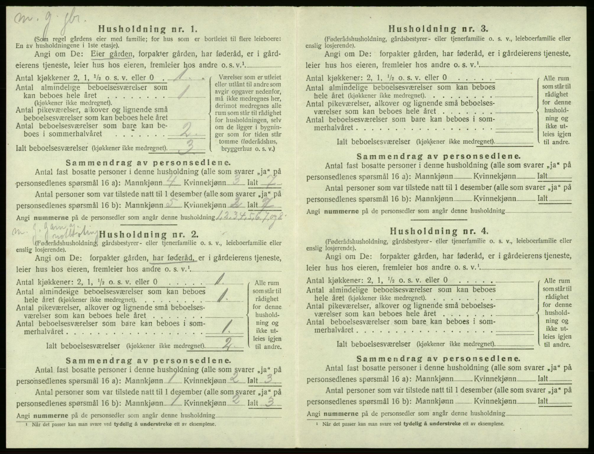 SAB, 1920 census for Moster, 1920, p. 231