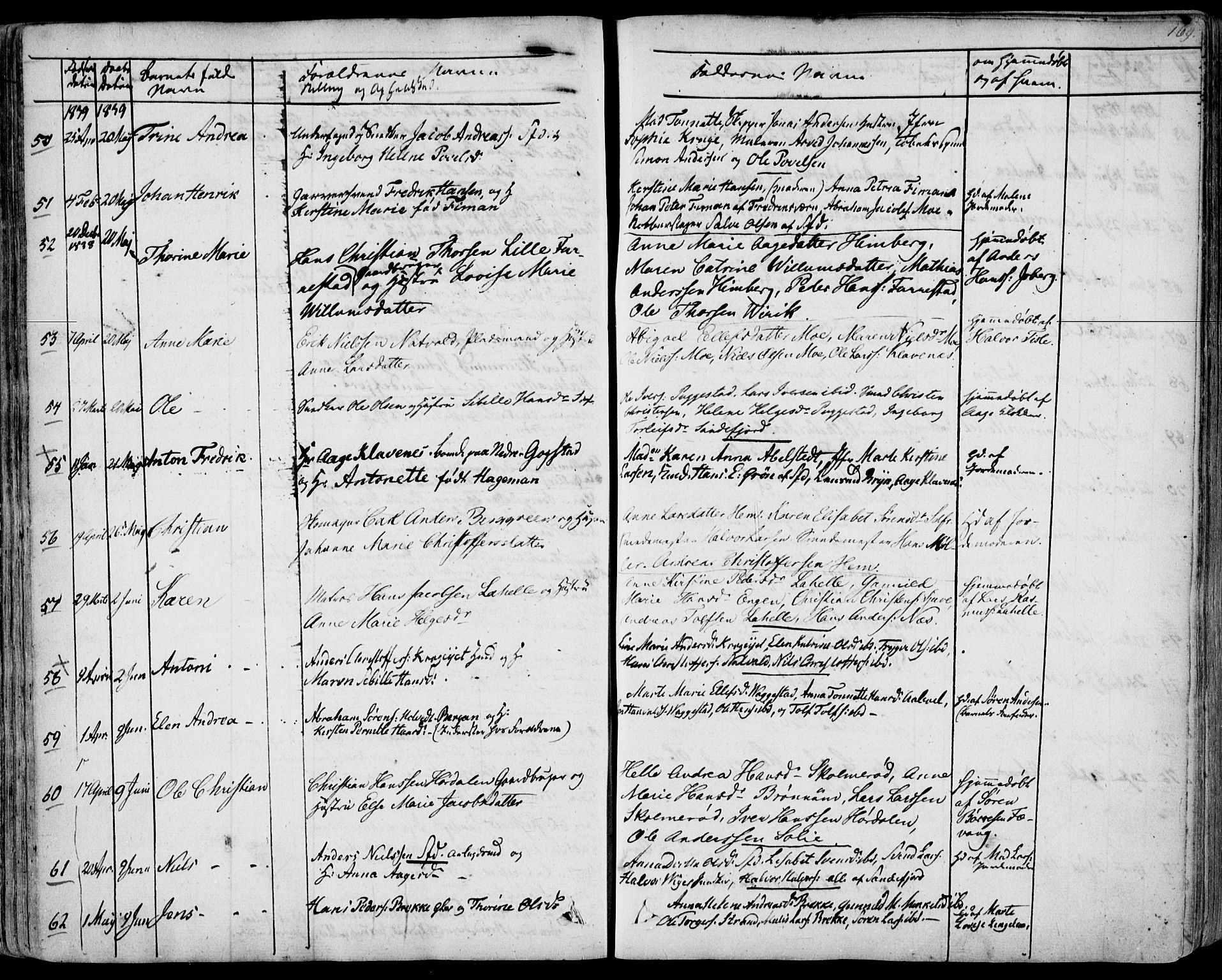 Sandar kirkebøker, SAKO/A-243/F/Fa/L0005: Parish register (official) no. 5, 1832-1847, p. 168-169