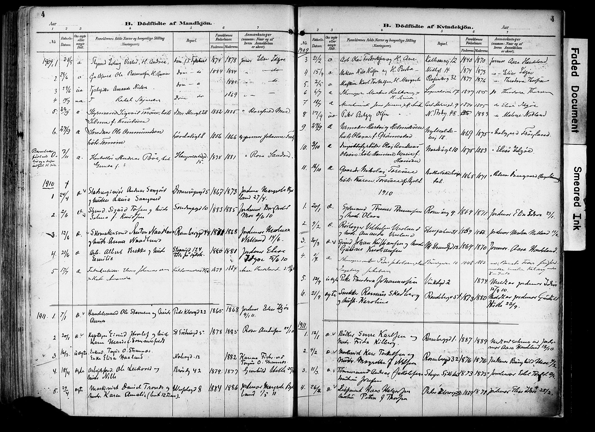 Domkirken sokneprestkontor, SAST/A-101812/001/30/30BA/L0033: Parish register (official) no. A 32, 1903-1915, p. 4