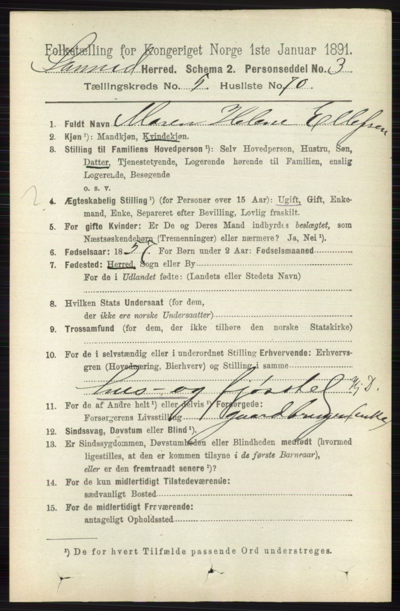 RA, 1891 census for 0816 Sannidal, 1891, p. 2469