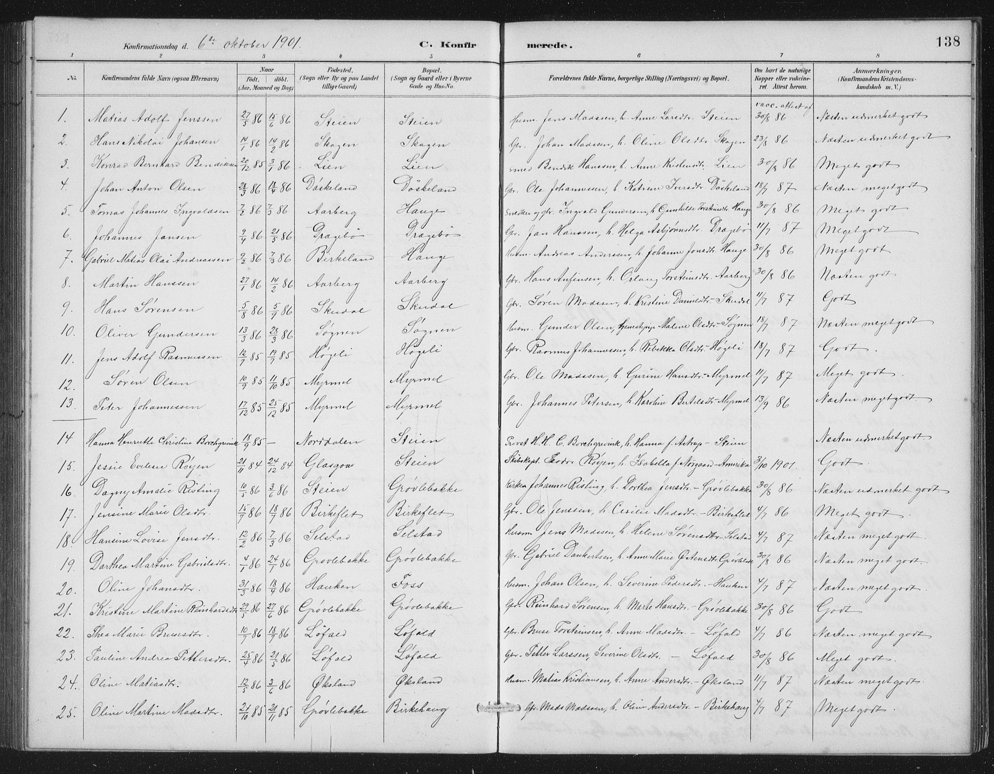 Gaular sokneprestembete, SAB/A-80001/H/Hab: Parish register (copy) no. A 4, 1889-1912, p. 138