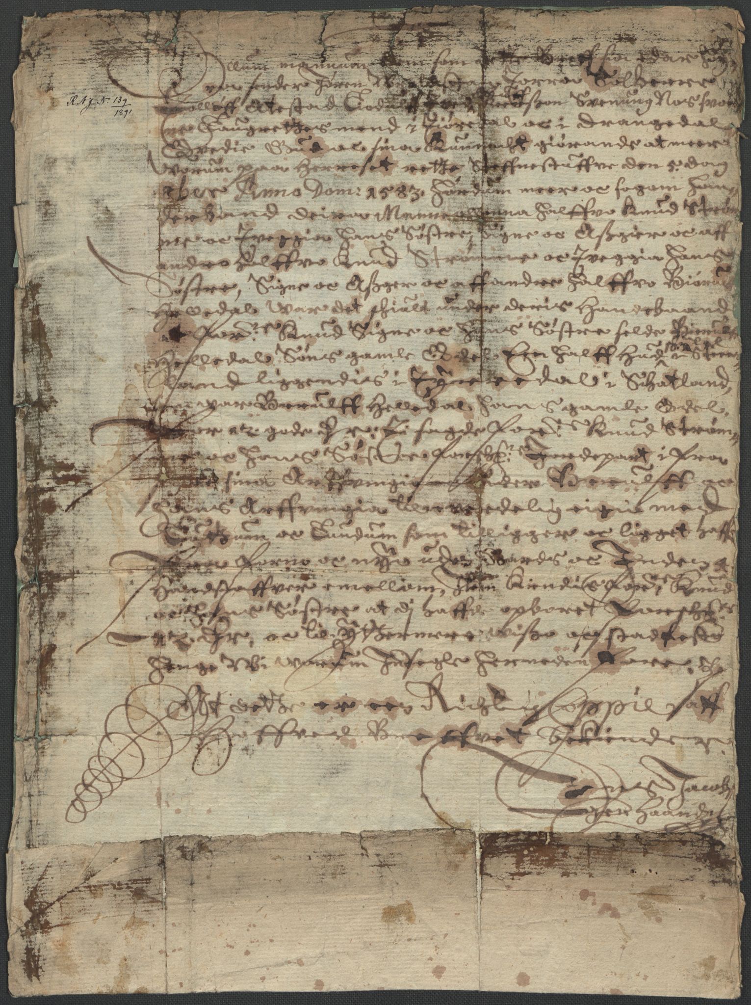 Riksarkivets diplomsamling, AV/RA-EA-5965/F02/L0085: Dokumenter, 1583, p. 55