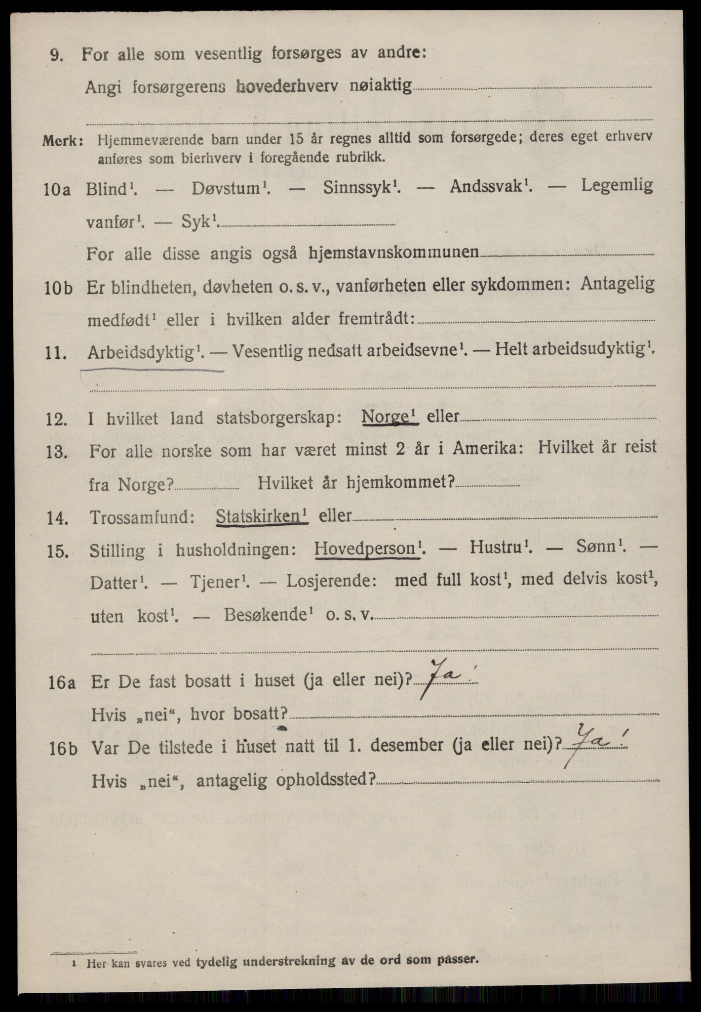 SAT, 1920 census for Straumsnes, 1920, p. 1540