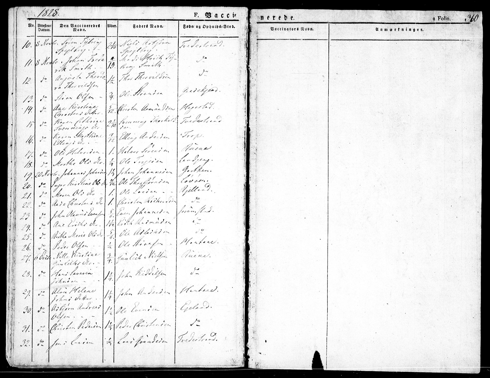 Holt sokneprestkontor, AV/SAK-1111-0021/F/Fa/L0006: Parish register (official) no. A 6, 1820-1835, p. 360