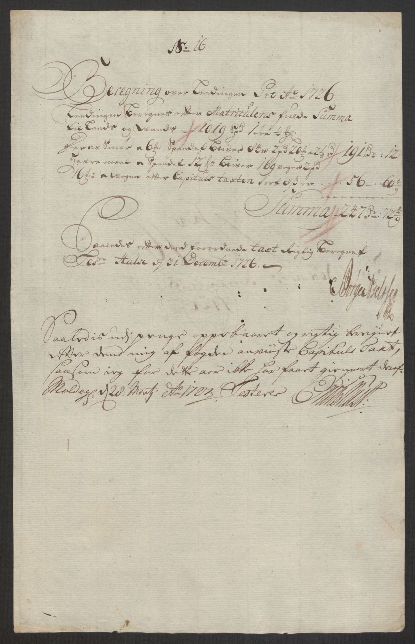 Rentekammeret inntil 1814, Reviderte regnskaper, Fogderegnskap, AV/RA-EA-4092/R56/L3759: Fogderegnskap Nordmøre, 1726, p. 164