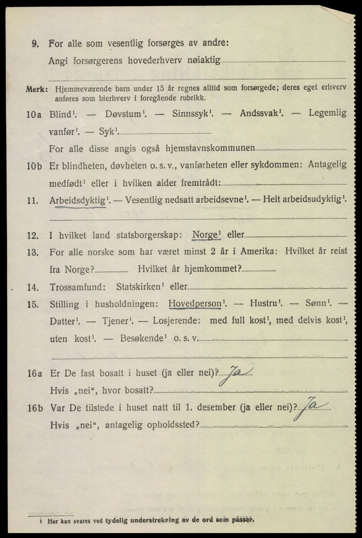 SAK, 1920 census for Tveit, 1920, p. 1203