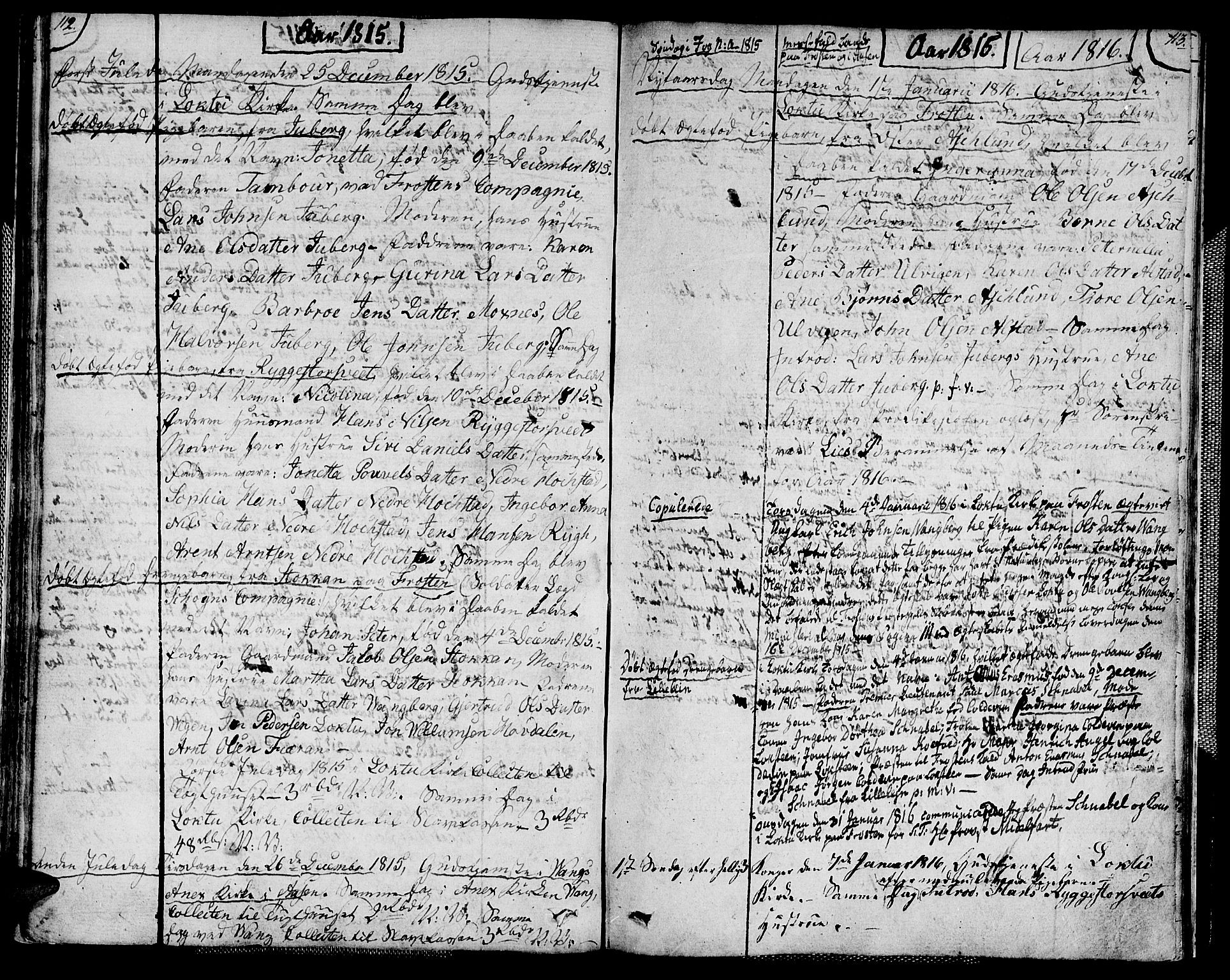 Ministerialprotokoller, klokkerbøker og fødselsregistre - Nord-Trøndelag, SAT/A-1458/713/L0111: Parish register (official) no. 713A03, 1812-1816, p. 112-113