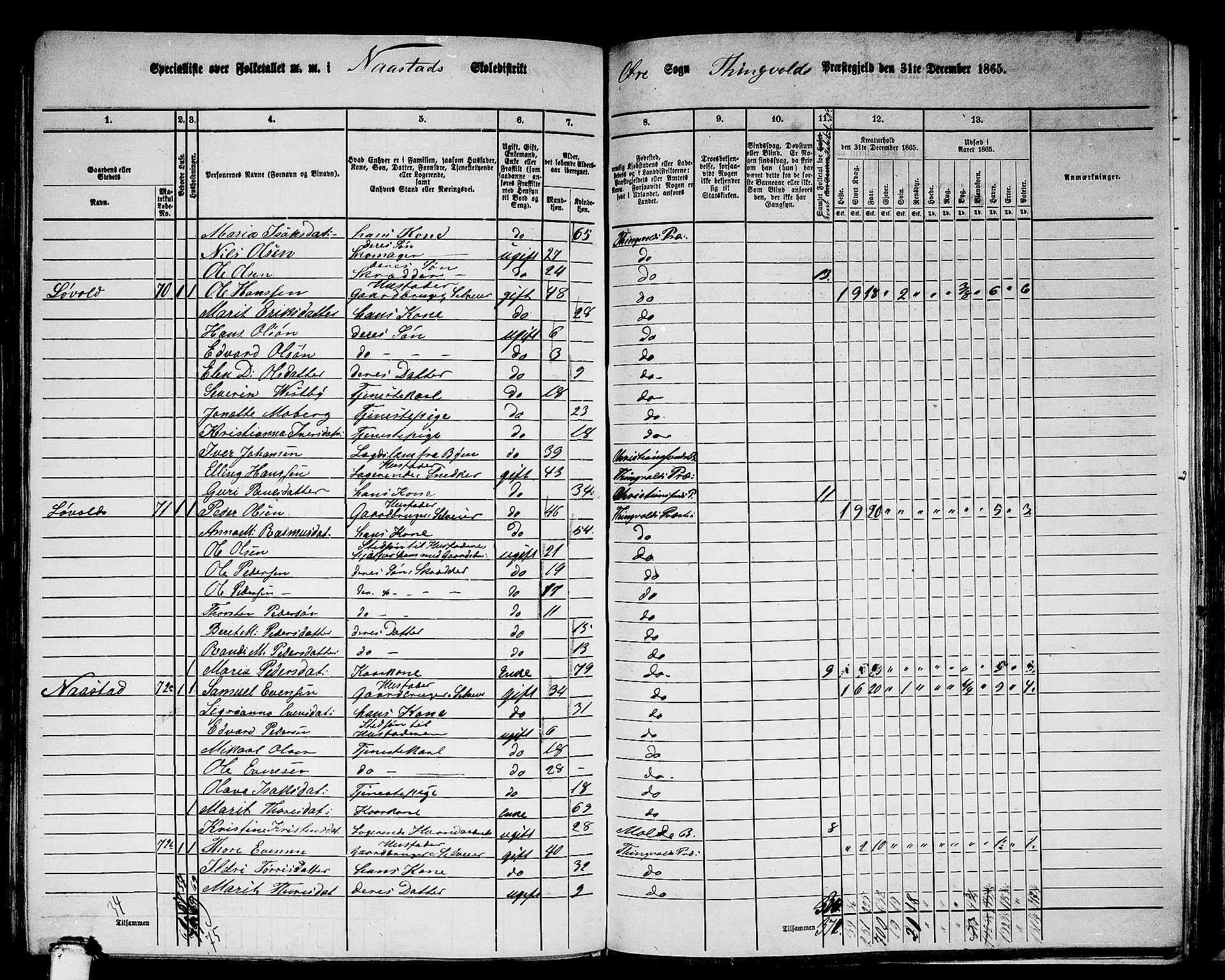 RA, 1865 census for Tingvoll, 1865, p. 173
