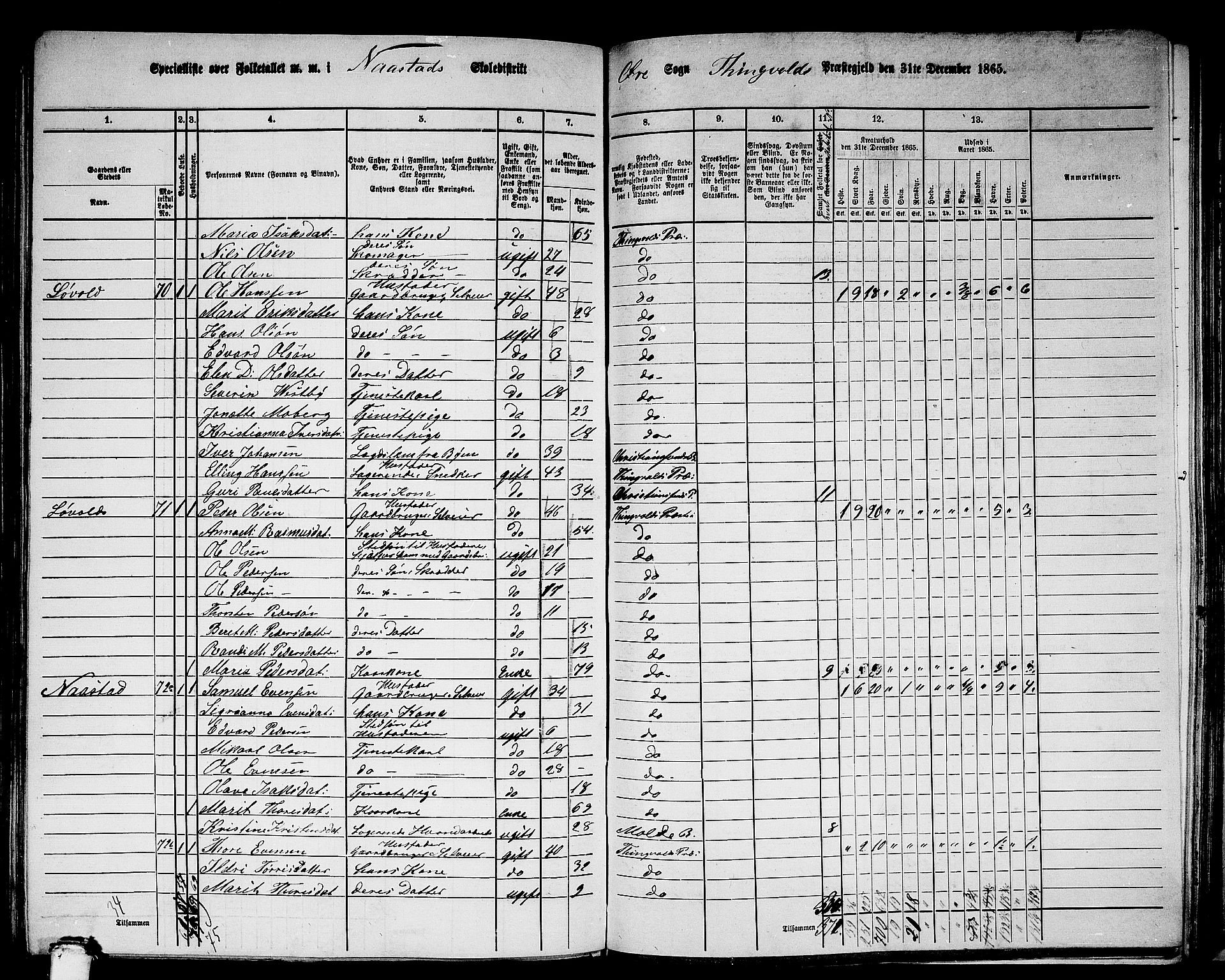 RA, 1865 census for Tingvoll, 1865, p. 173